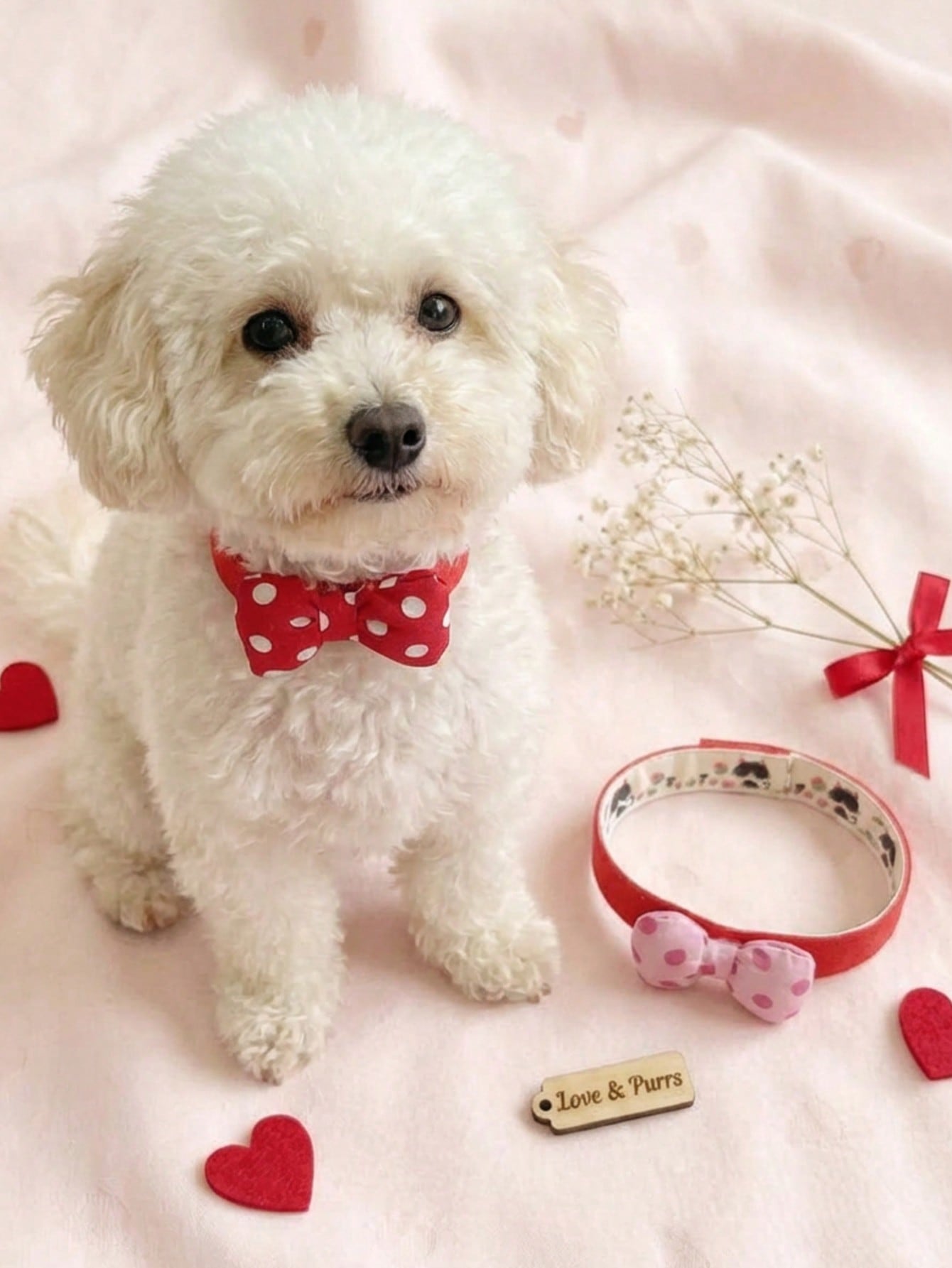 Multicolor polyester polka dot pet collar scarf for cats and dogs with festive decorative styling