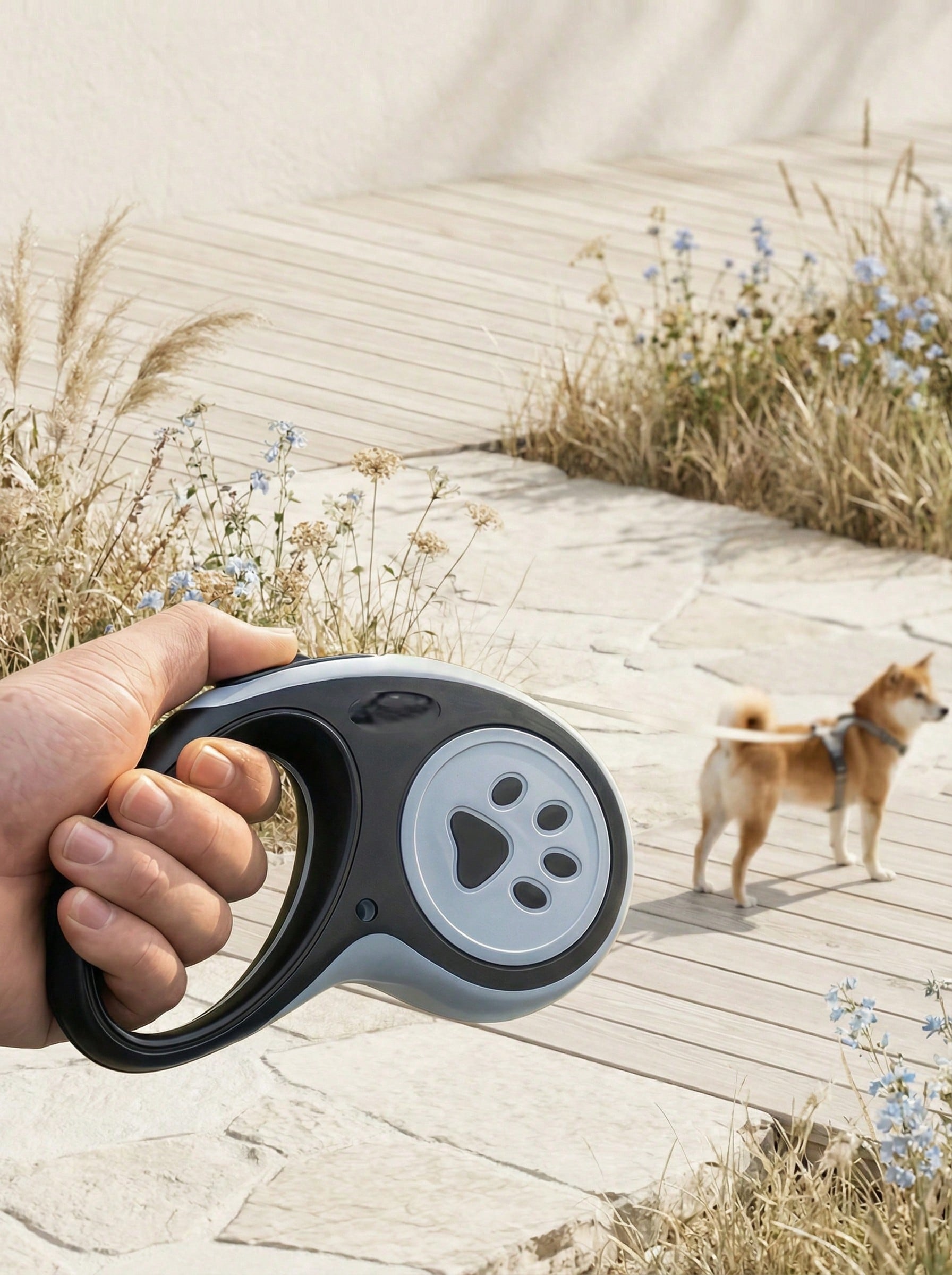 Multicolor polyester retractable adjustable dog leash for walking small and medium dogs