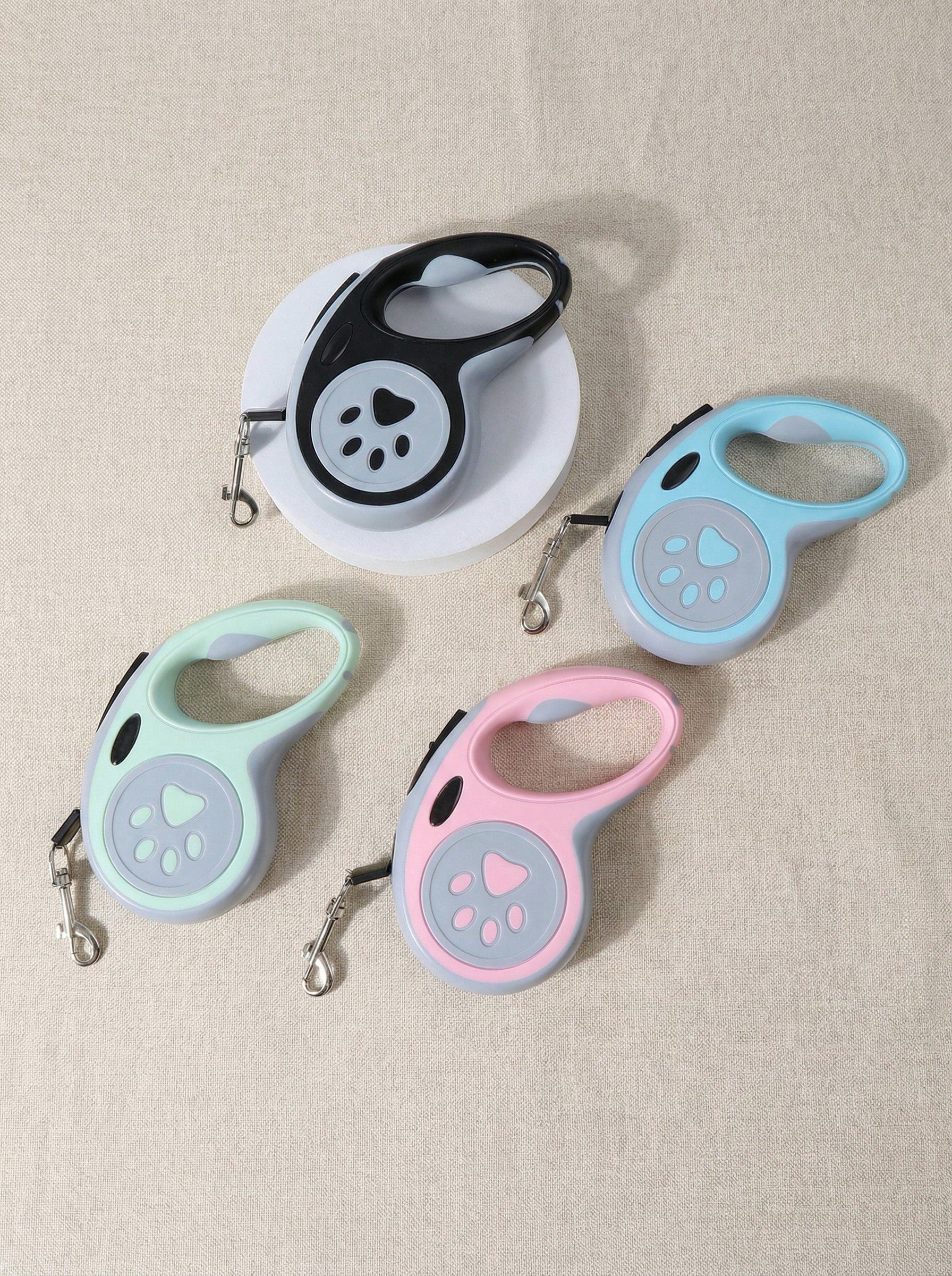 Multicolor polyester retractable adjustable dog leash for walking small and medium dogs