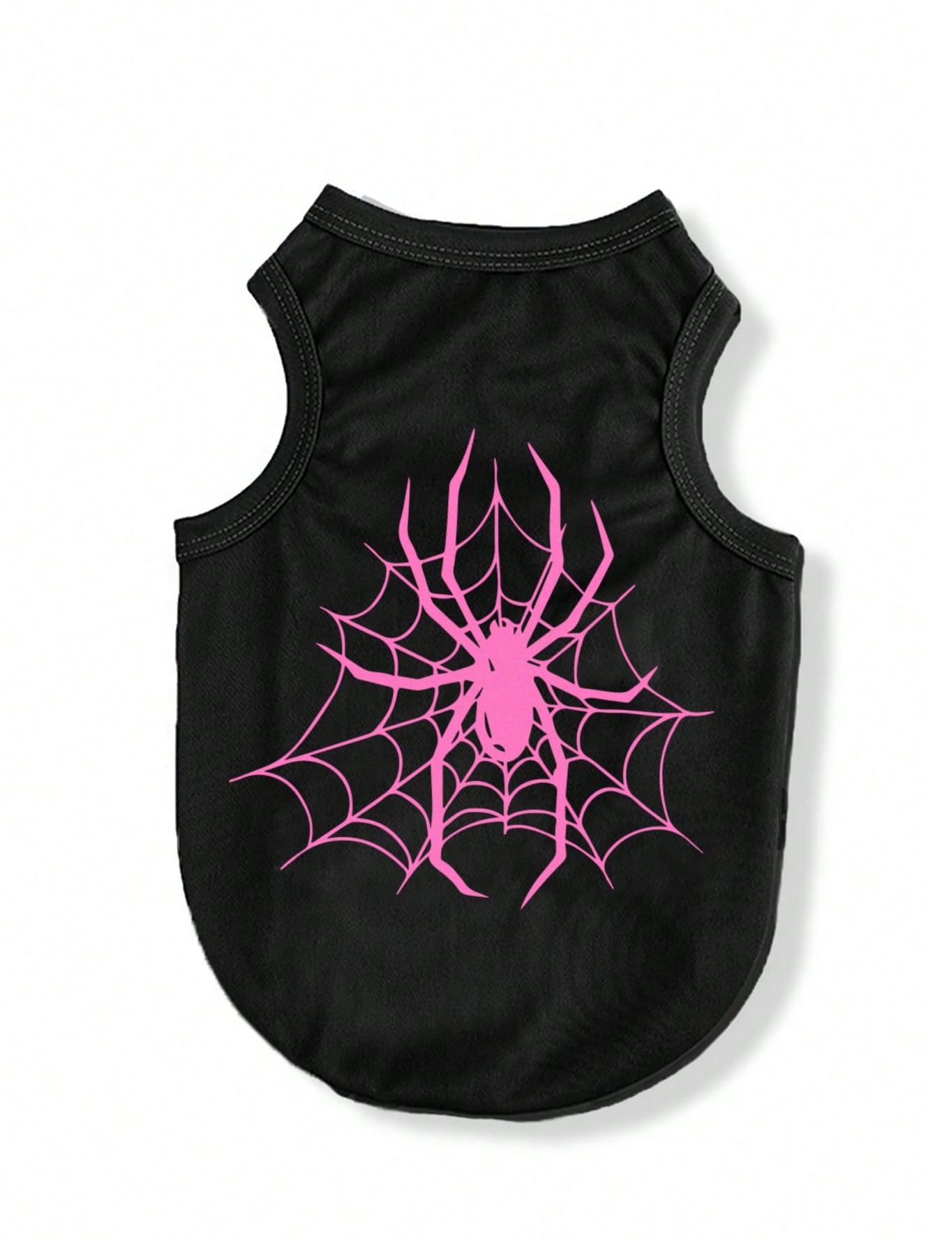 2pcs/Set Polyester Spider & Bat Print Anti-Flea Anti-Shedding Breathable Pet Vest Jacket, Suitable For Cats And Dogs Indoor And Outdoor Use