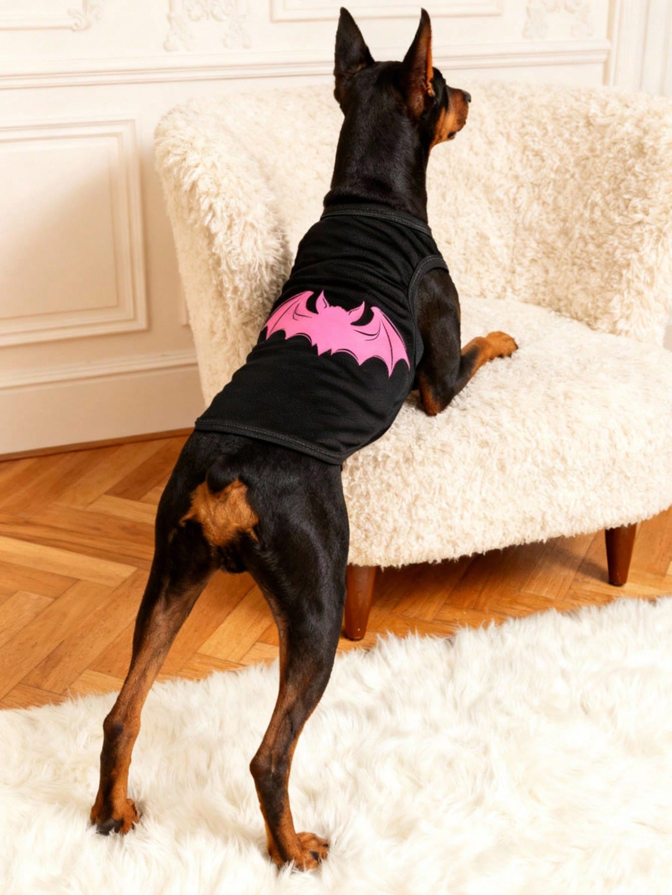 2pcs/Set Polyester Spider & Bat Print Anti-Flea Anti-Shedding Breathable Pet Vest Jacket, Suitable For Cats And Dogs Indoor And Outdoor Use