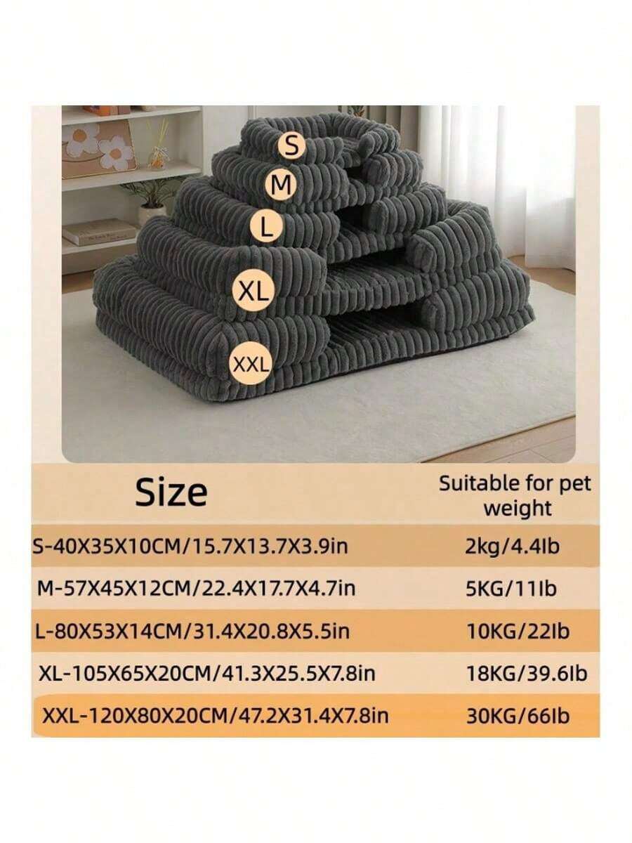 Multicolor plaid foam pet bed mat with anti-slip bottom for dogs and cats