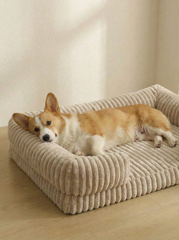 Multicolor plaid foam pet bed mat with anti-slip bottom for dogs and cats