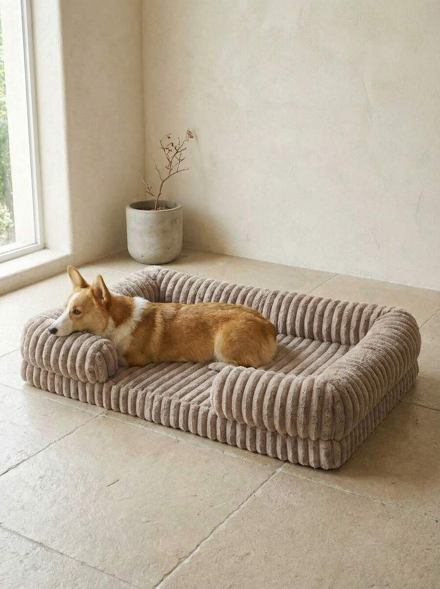 Multicolor plaid foam pet bed mat with anti-slip bottom for dogs and cats