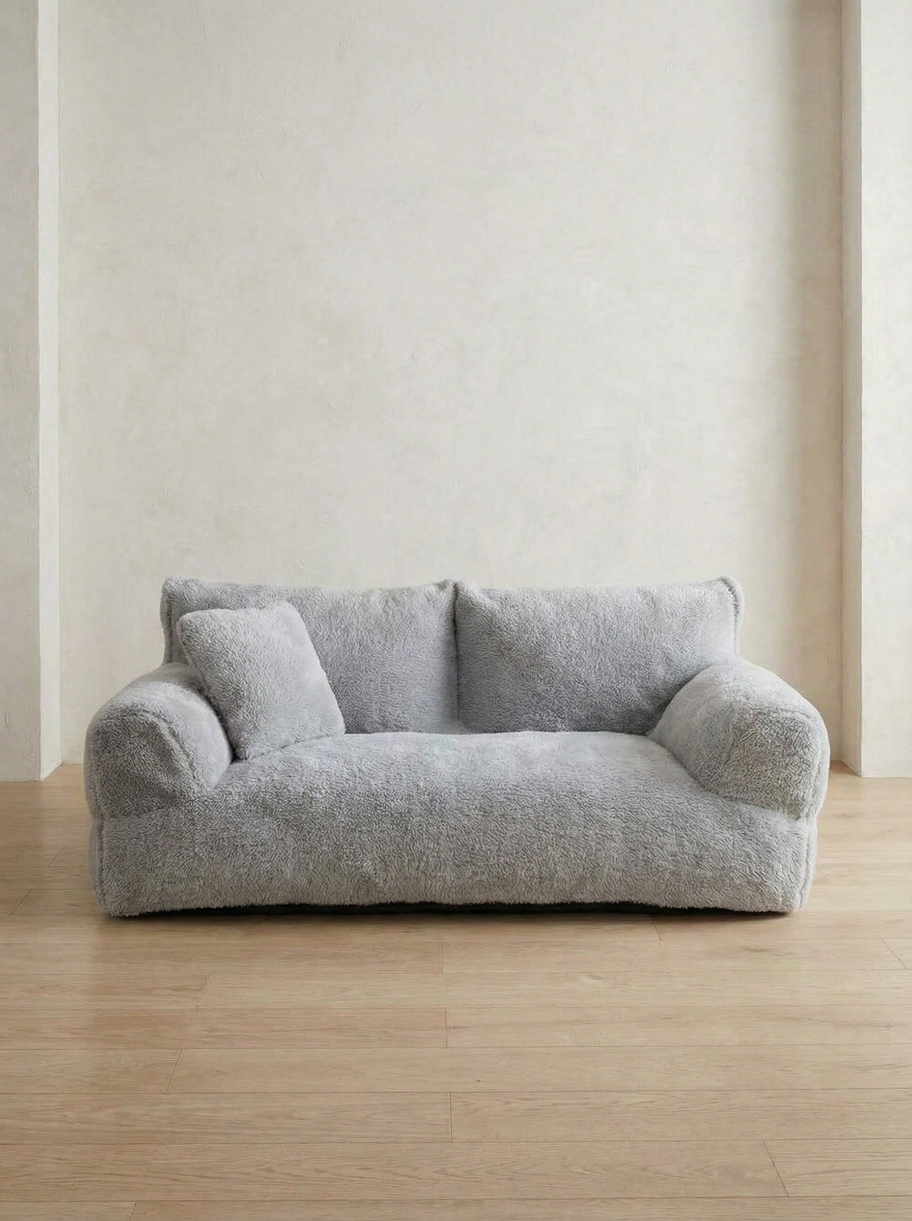 Grey plaid pet cat sofa bed with removable and washable polyester cover for small dogs and cats.