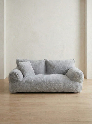 Grey plaid pet cat sofa bed with removable and washable polyester cover for small dogs and cats.