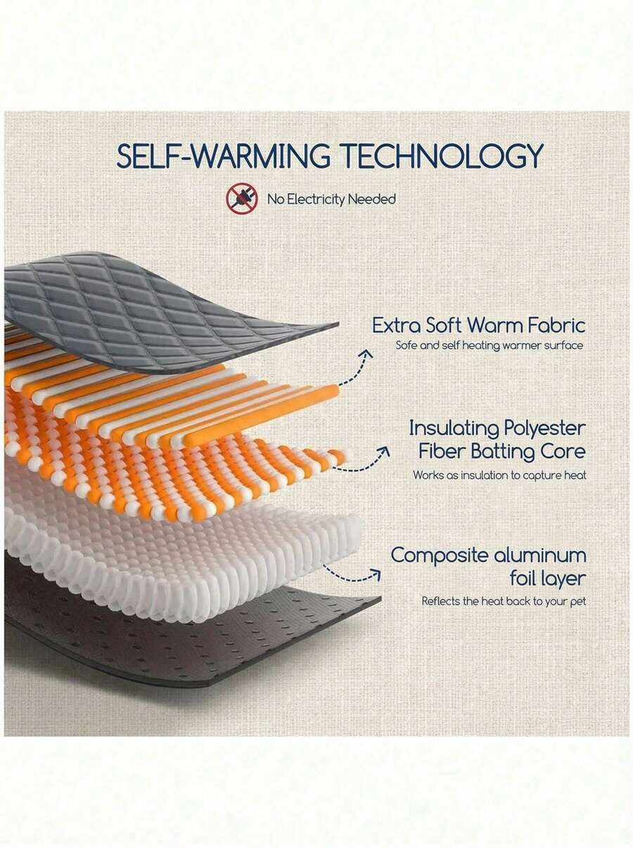Multicolor self-heating pet mat thermal insulation cushion for cats and dogs made of polyester material.