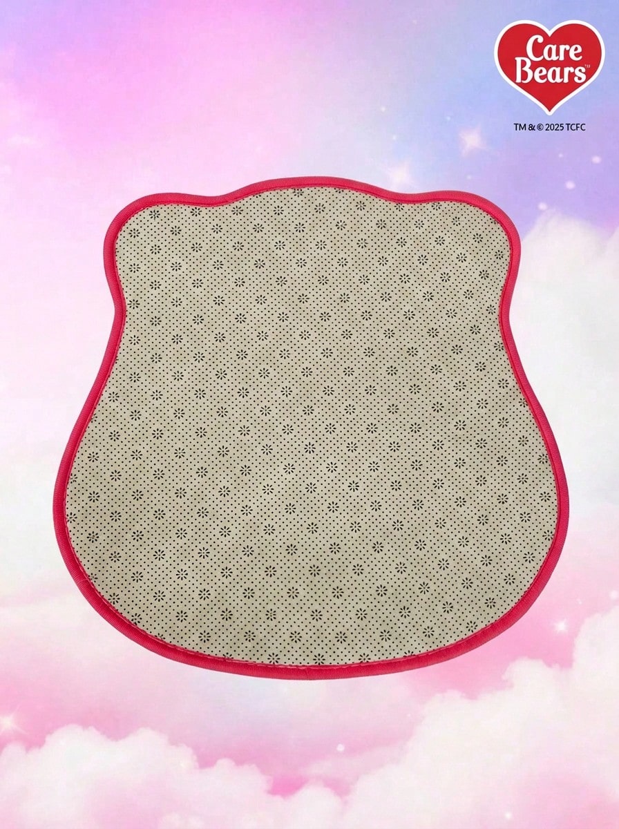 Plush pet sleeping mat featuring a cartoon bear pattern made from soft polyester material for small pets.