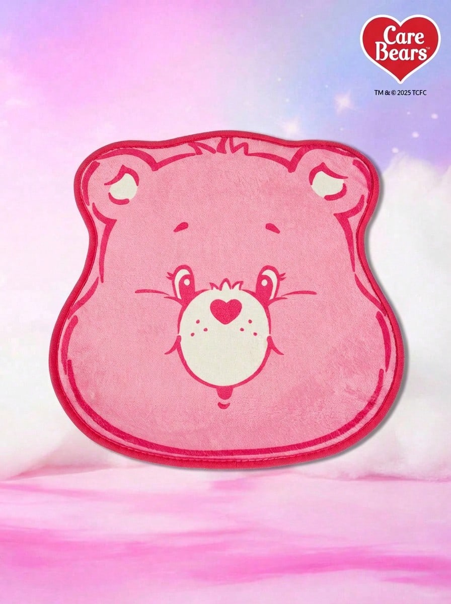 Plush pet sleeping mat featuring a cartoon bear pattern made from soft polyester material for small pets.