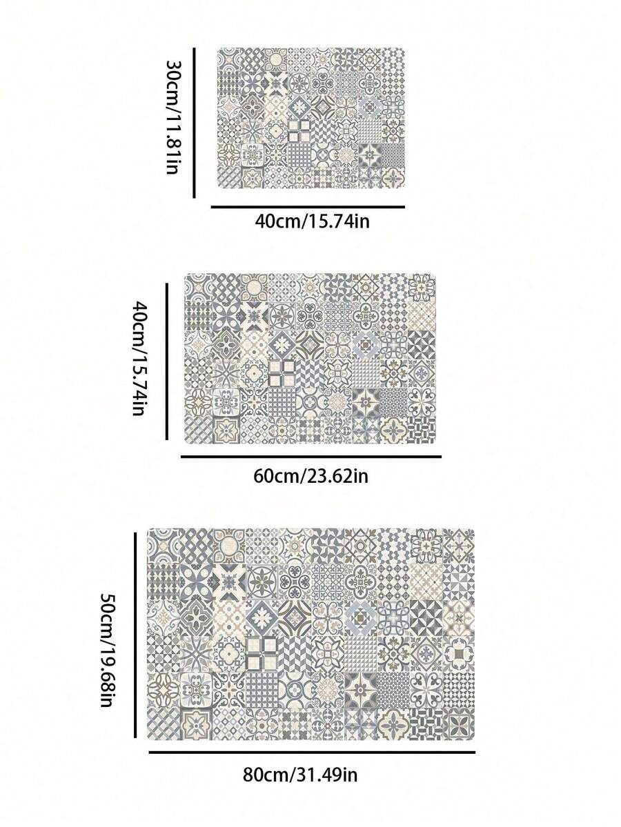 Black and white cartoon diatomite pet feeding mat placed under dog and cat food and water bowls to catch spills.