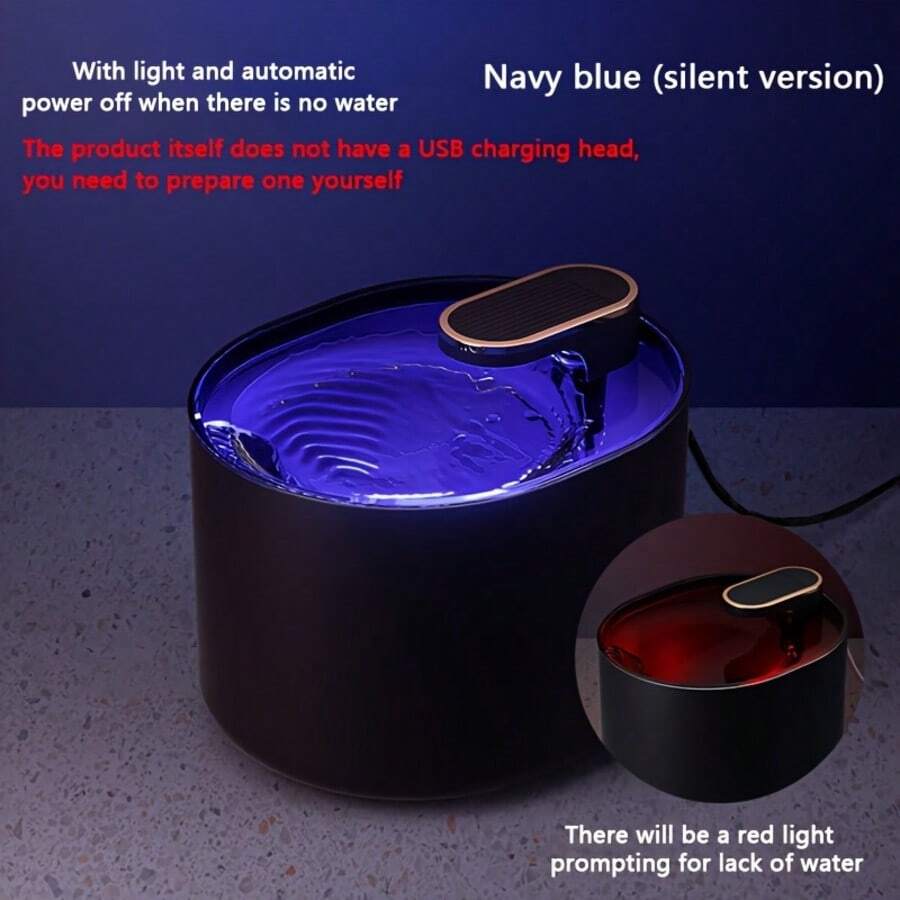 3L quiet pet water fountain with automatic circulation filtration system, USB powered for cats and dogs