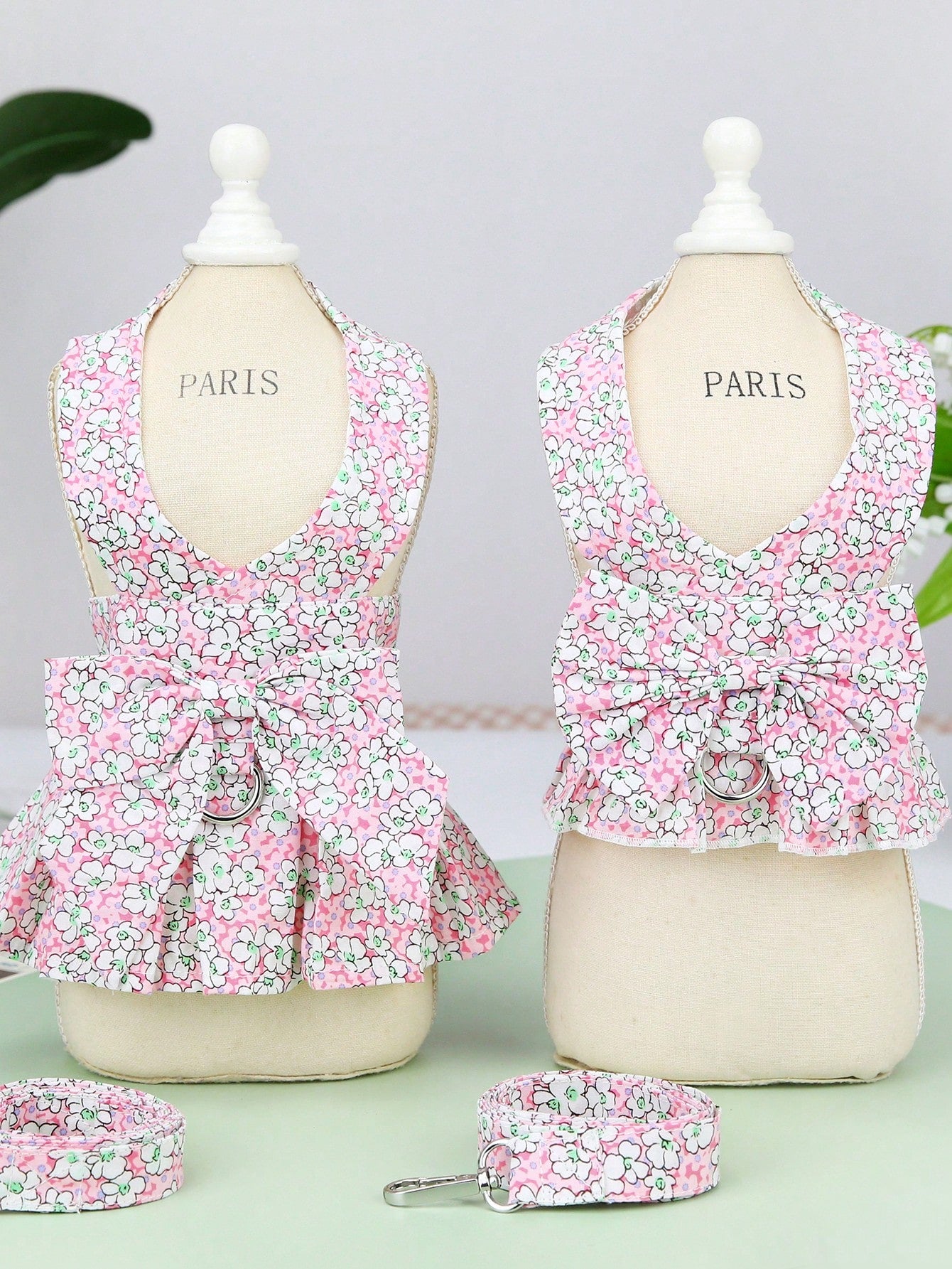 Multicolor pet harness skirt and fabric leash set with letter pattern for cats and dogs