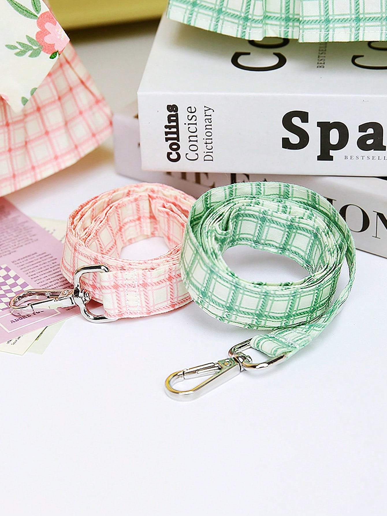 Pet harness skirt set with leash for cats and dogs, featuring a chest and back strap design with sweet princess skirt styling for walking.