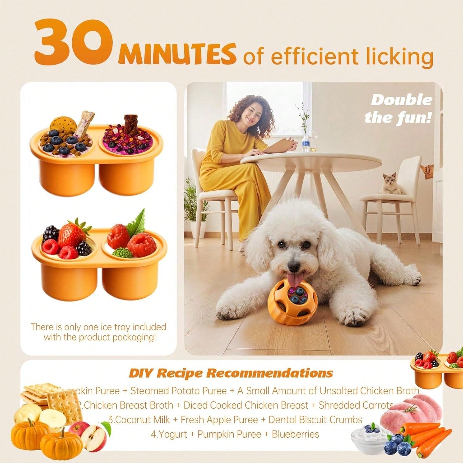 Interactive Dog Toy, Relieve Dog Boredom - Silicone Dog Treat Mold, Healthy Dog Snacks, Puppy Puzzle Toy, Suitable For Summer & Snowy Weather - Fit For Large, Small, Medium Puppies