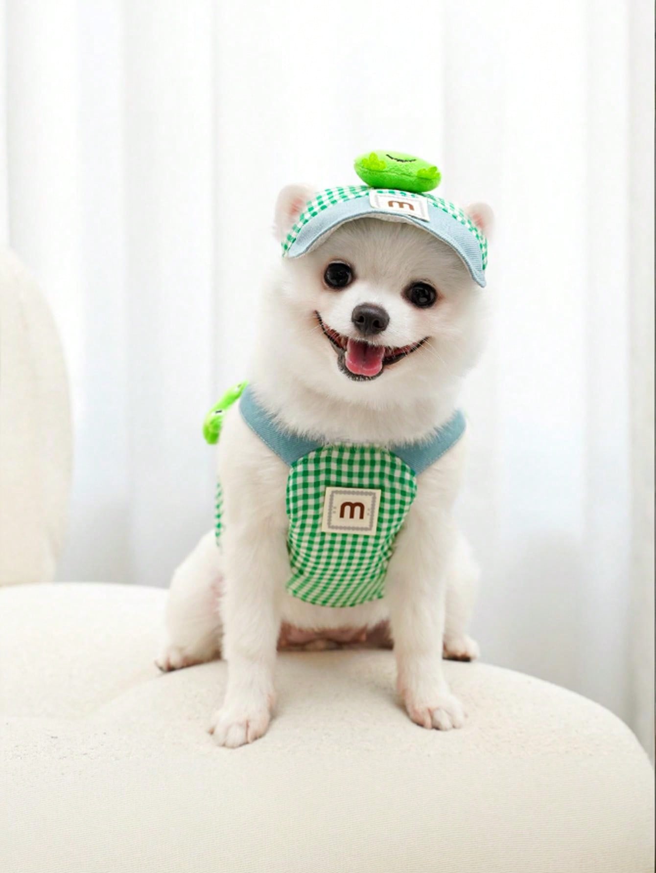 Multicolor polyester pet harness and leash set with cute frog pattern for cats and dogs, designed for outdoor walks, travel, hiking, and daily wear.