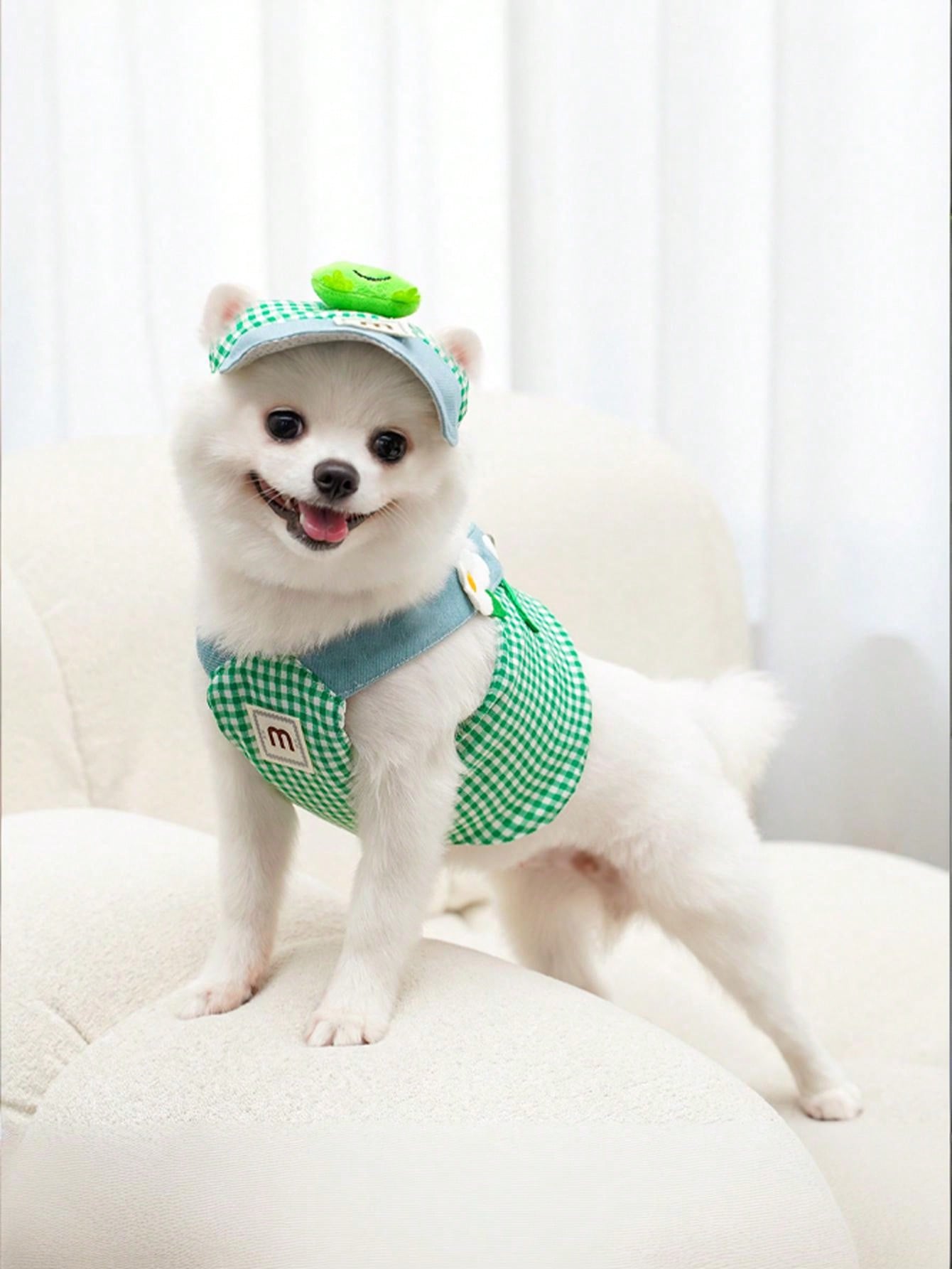 Multicolor polyester pet harness and leash set with cute frog pattern for cats and dogs, designed for outdoor walks, travel, hiking, and daily wear.
