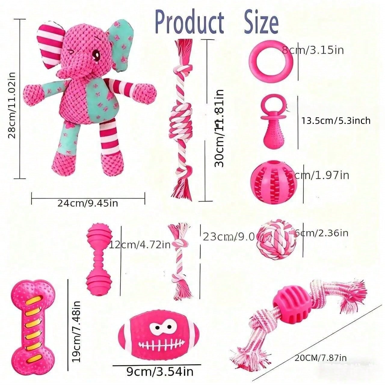 4/8pcs Pet Toy Set, Cute Pink Dog Toy Set, Suitable For Small Dogs, Squeaky Chew Toys, Interactive Training Toys, Beneficial For Dog Health