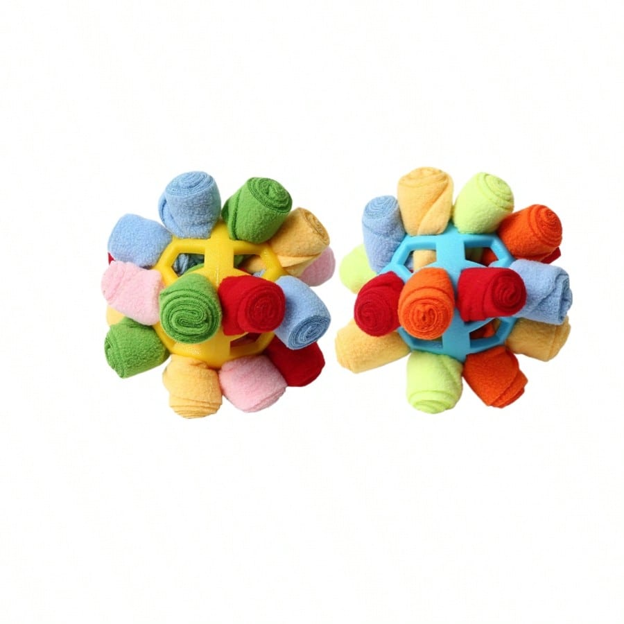 1pc Dog Sniff Ball Toy, Can Hide Treats & Bubbles, Rubber Ball Sniff Puzzle Toy For Developing Intelligence & Strengthening Body