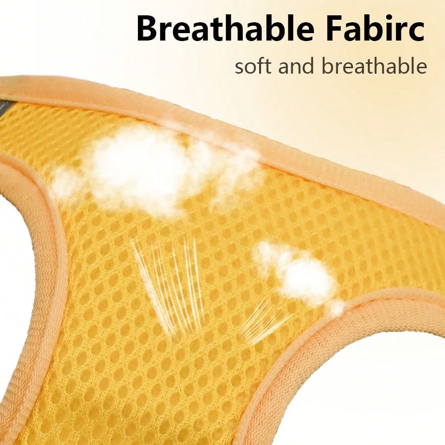 Dog Harness And Leash Set Features A Breathable Honeycomb Mesh Design To Prevent Overheating And Sweating. Reflective Strips Enhance Safety During Nighttime Walks, And The Anti-Escape Design, Combined With Cute Prints, Perfect Choice For Daily Walks With