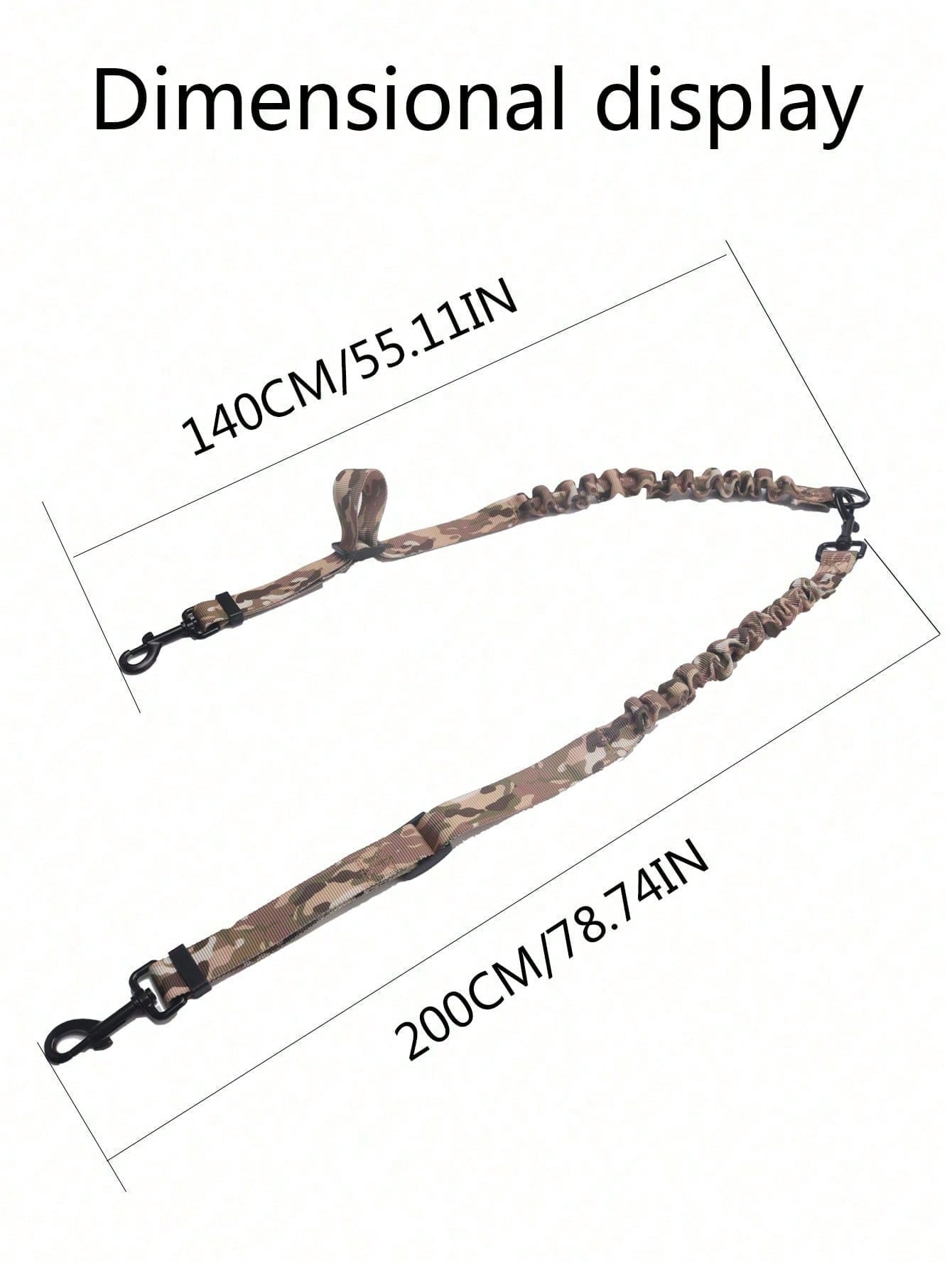 Camouflage tactical dog harness and leash set with pockets, adjustable collar and chest girth for small and medium dogs