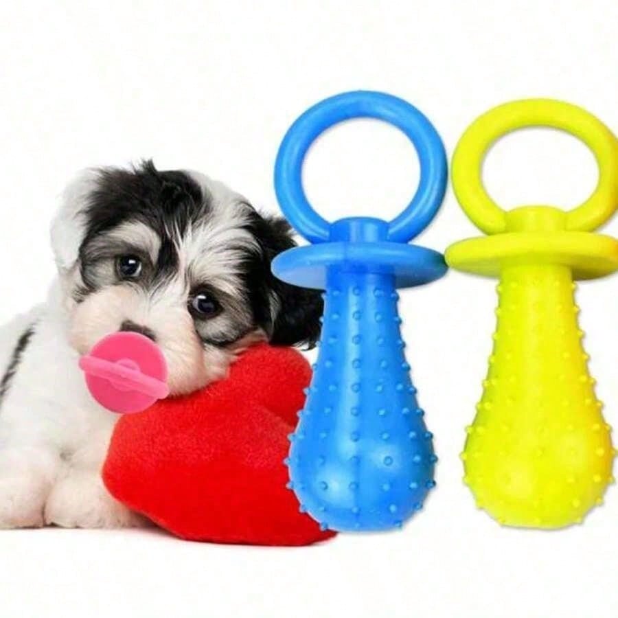 1/3pcs Pet Pacifier Dog Toy, Interactive Elastic Teething Toy, Pet Dog Cat Puppy Teeth Cleaning Toy