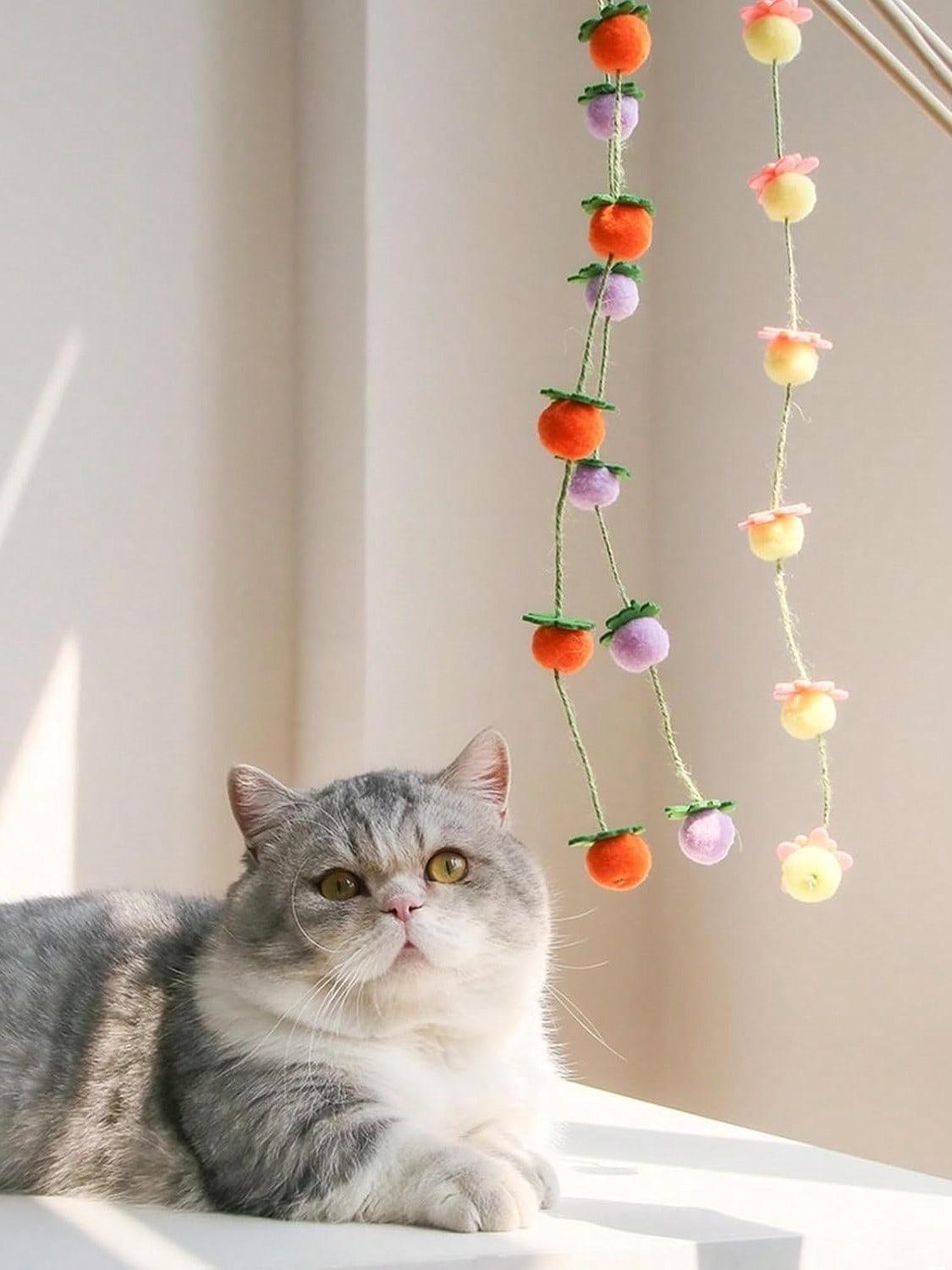 2pcs/Set Colorful Cat Teaser Wands With Bells, Interactive Cat Toys For Exercise And Entertainment, Plush Ball Cat Supplies