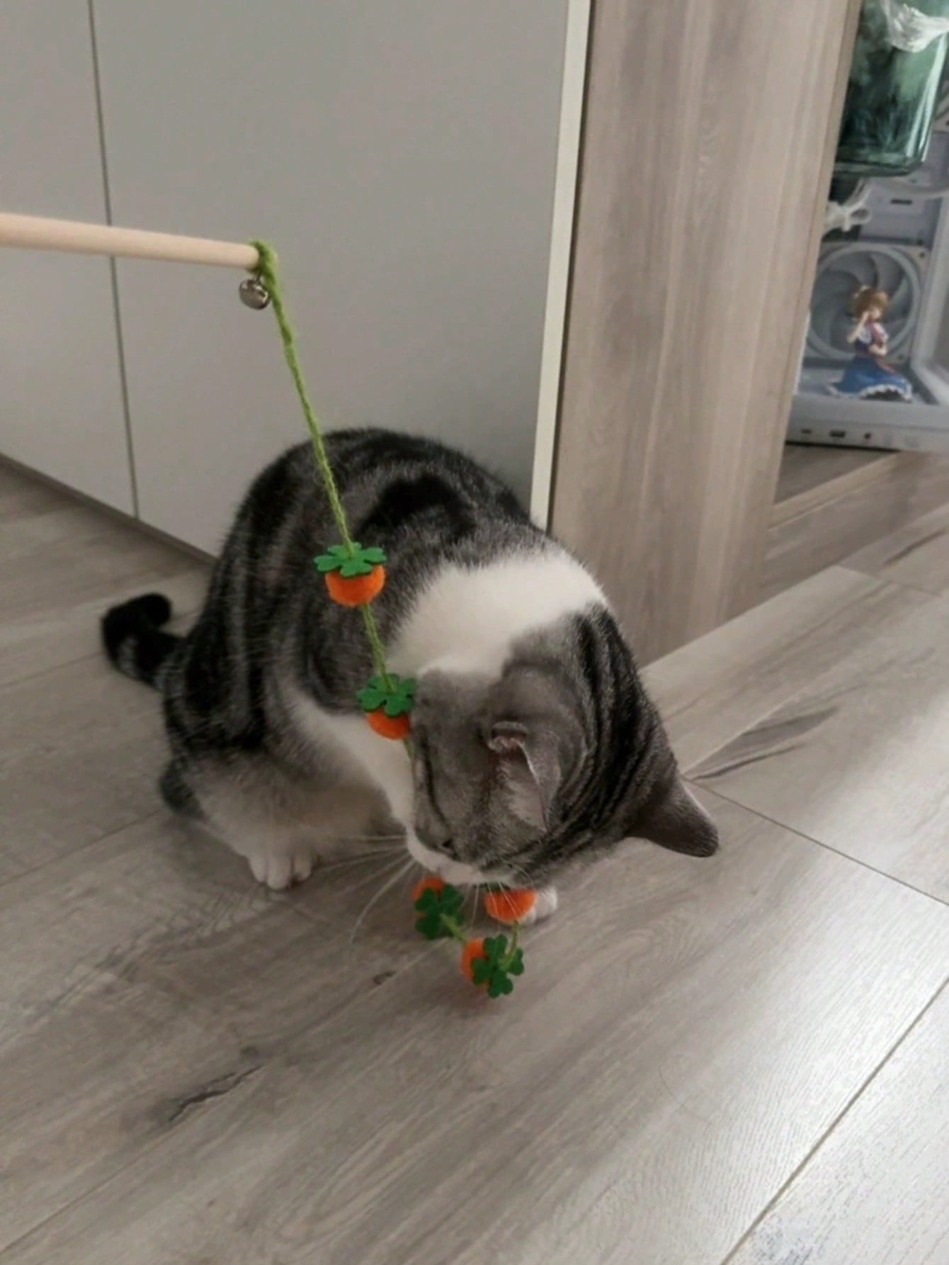 2pcs/Set Colorful Cat Teaser Wands With Bells, Interactive Cat Toys For Exercise And Entertainment, Plush Ball Cat Supplies