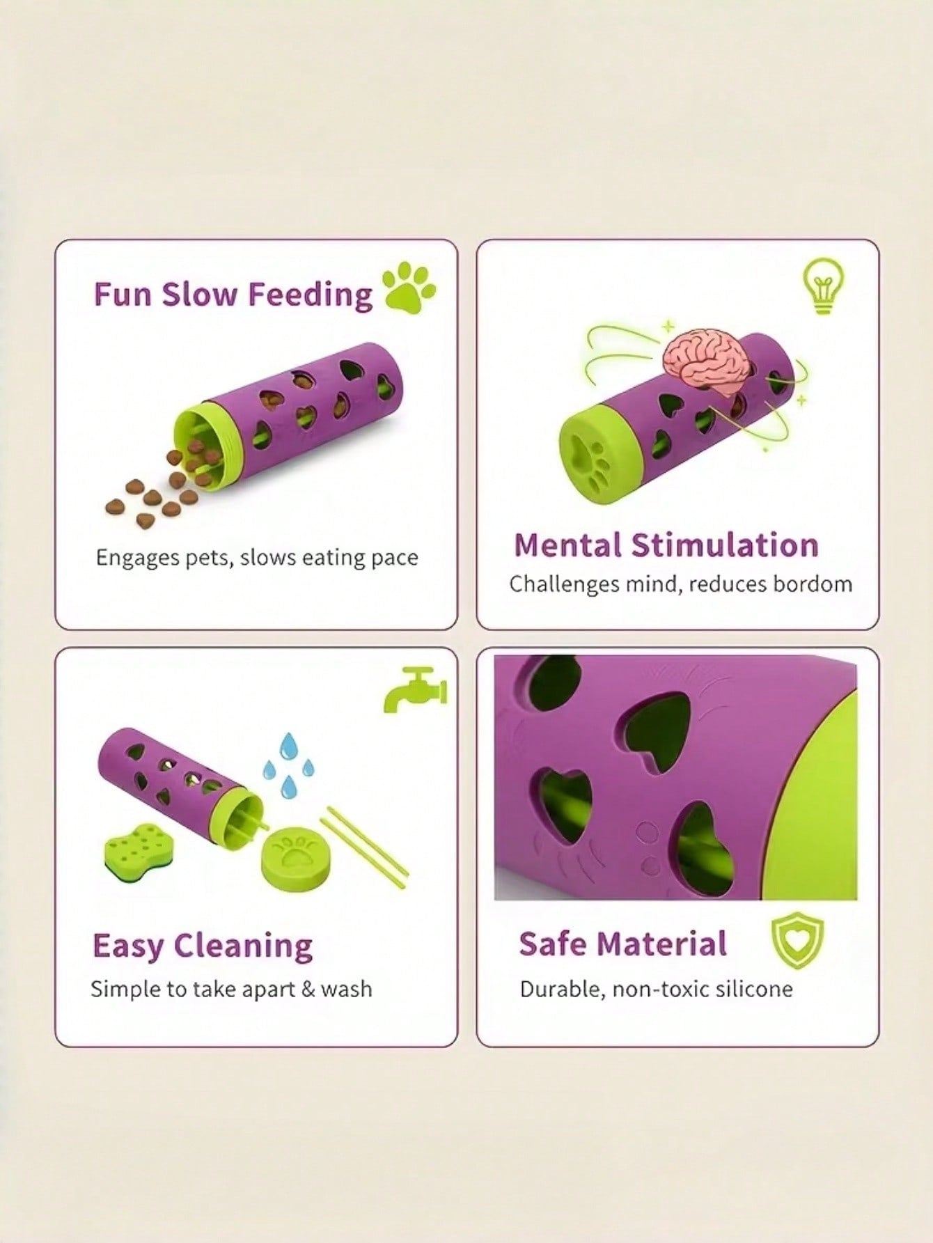 1pc New Detachable Pet Slow Feeder Toy | Chew-Resistant Snack Rolling Cylinder, Energy Consumption & Boredom Relief Tool, Suitable For Medium/Small Cats & Dogs, Indoor/Outdoor Use