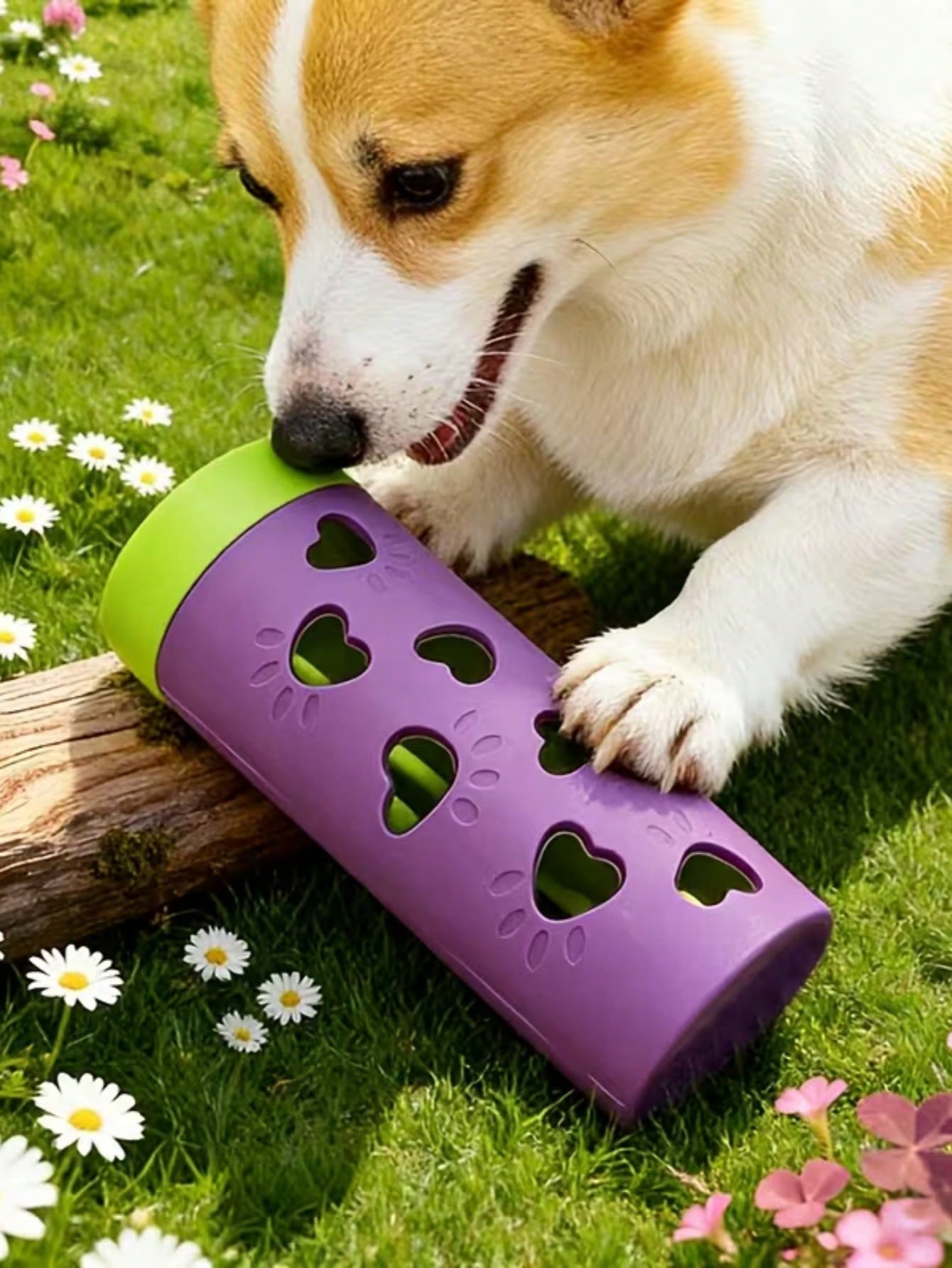 1pc New Detachable Pet Slow Feeder Toy | Chew-Resistant Snack Rolling Cylinder, Energy Consumption & Boredom Relief Tool, Suitable For Medium/Small Cats & Dogs, Indoor/Outdoor Use