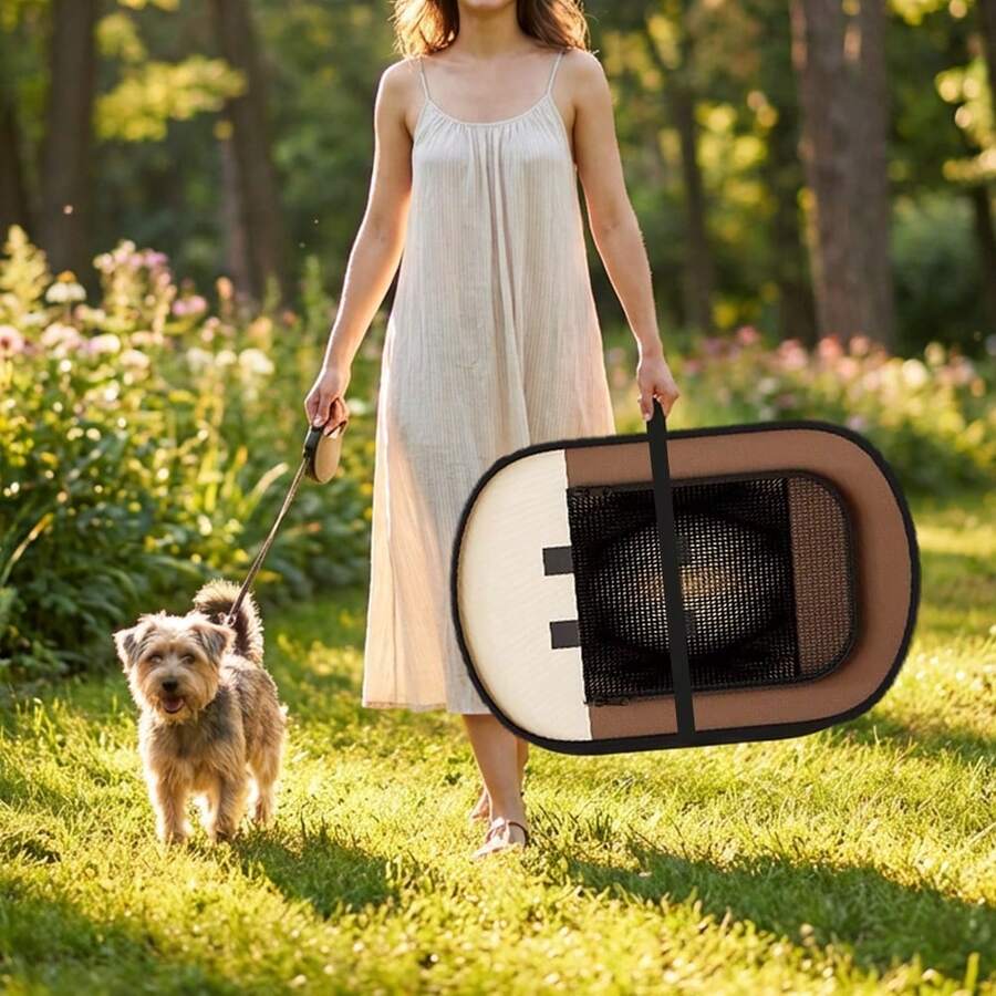 Grey octagonal pet playpen foldable portable enclosure for dogs and cats made of 100% polyester fabric.