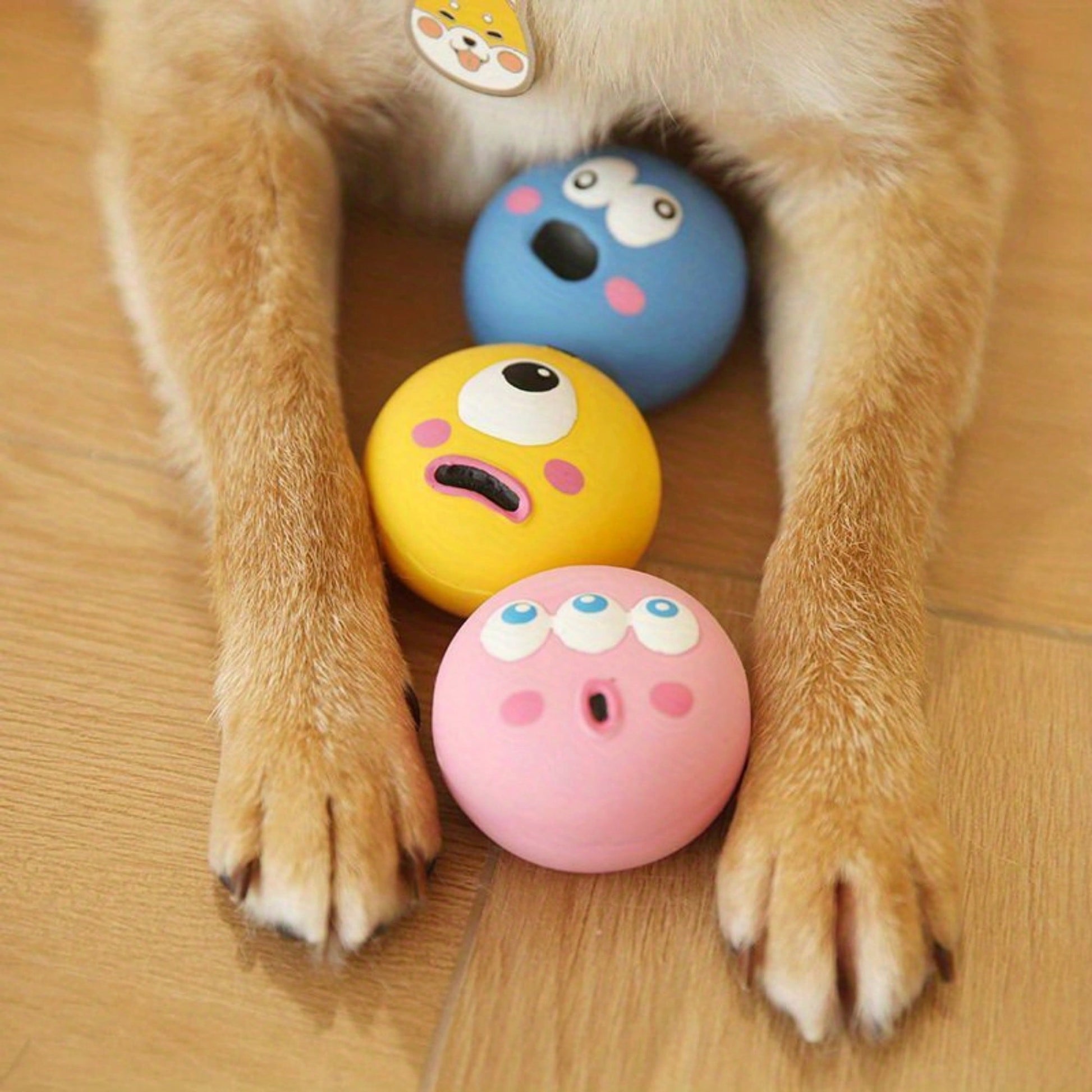 1/3pcs Dog Squeaky Toys, Cute Big Eye Design, Durable Rubber Material, Chew Toy For Teeth Cleaning, With Funny Squeaky Sound, Suitable For Interactive Training