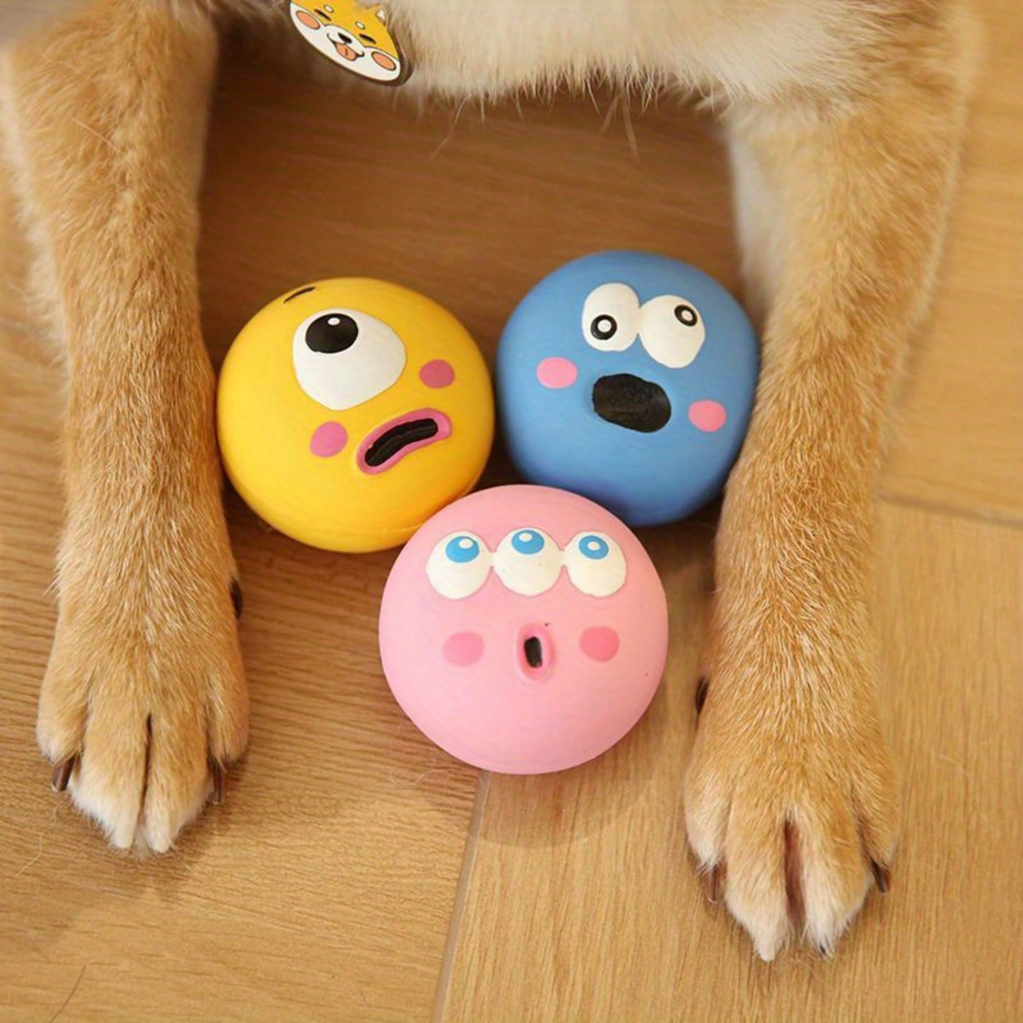 1/3pcs Dog Squeaky Toys, Cute Big Eye Design, Durable Rubber Material, Chew Toy For Teeth Cleaning, With Funny Squeaky Sound, Suitable For Interactive Training
