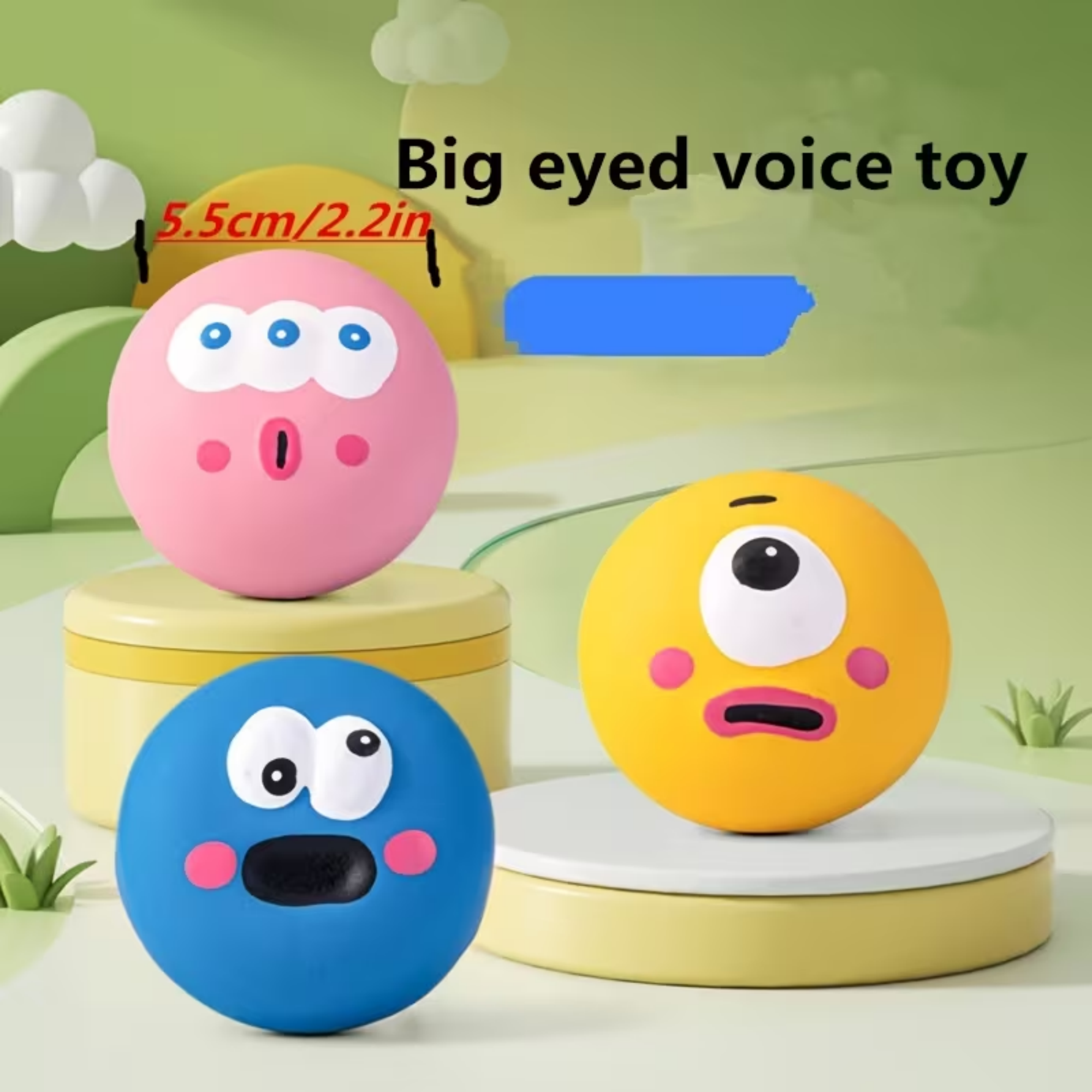 1/3pcs Dog Squeaky Toys, Cute Big Eye Design, Durable Rubber Material, Chew Toy For Teeth Cleaning, With Funny Squeaky Sound, Suitable For Interactive Training