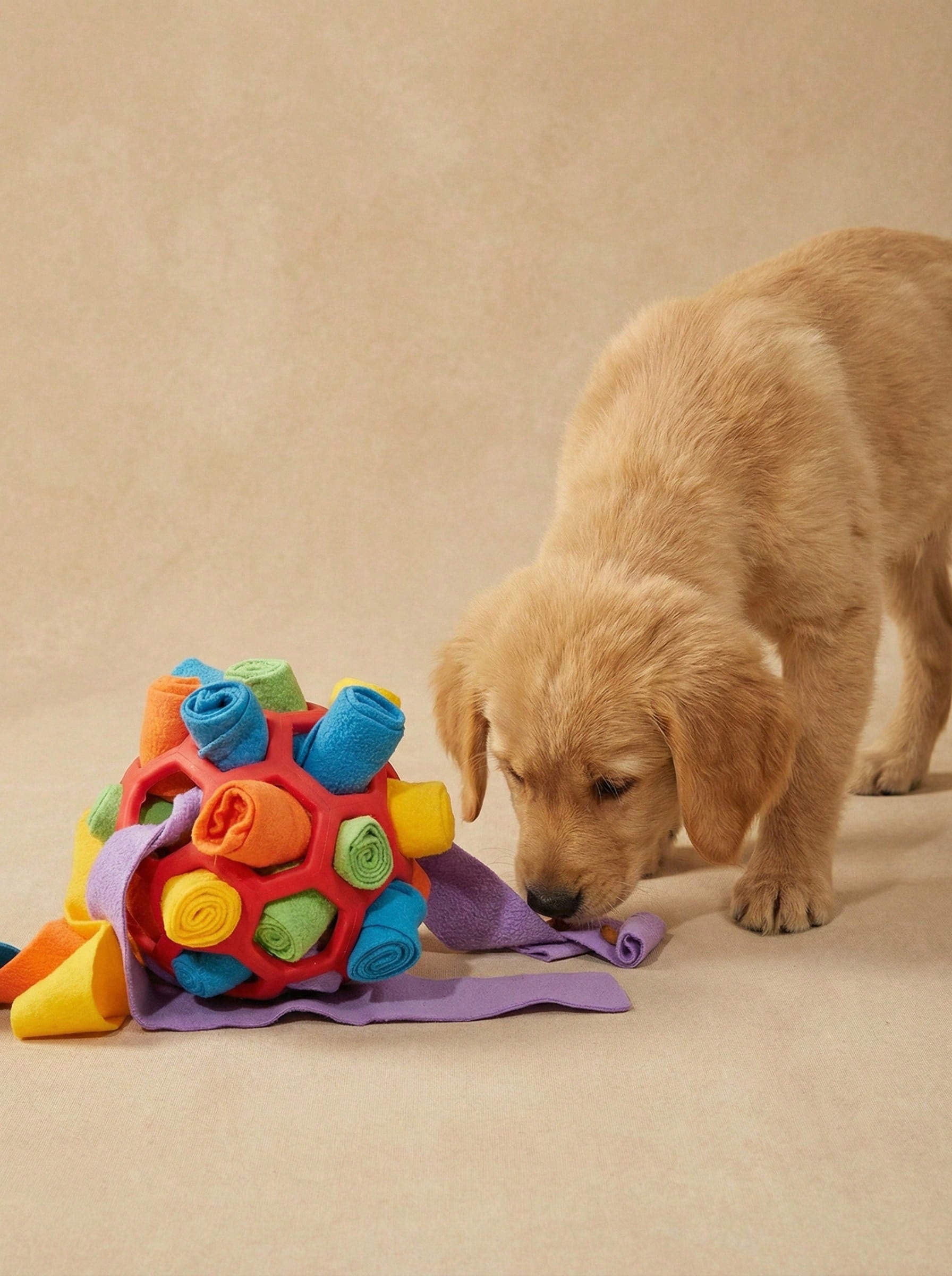 1pc Dog Sniff Ball Toy, Can Hide Treats & Bubbles, Rubber Ball Sniff Puzzle Toy For Developing Intelligence & Strengthening Body