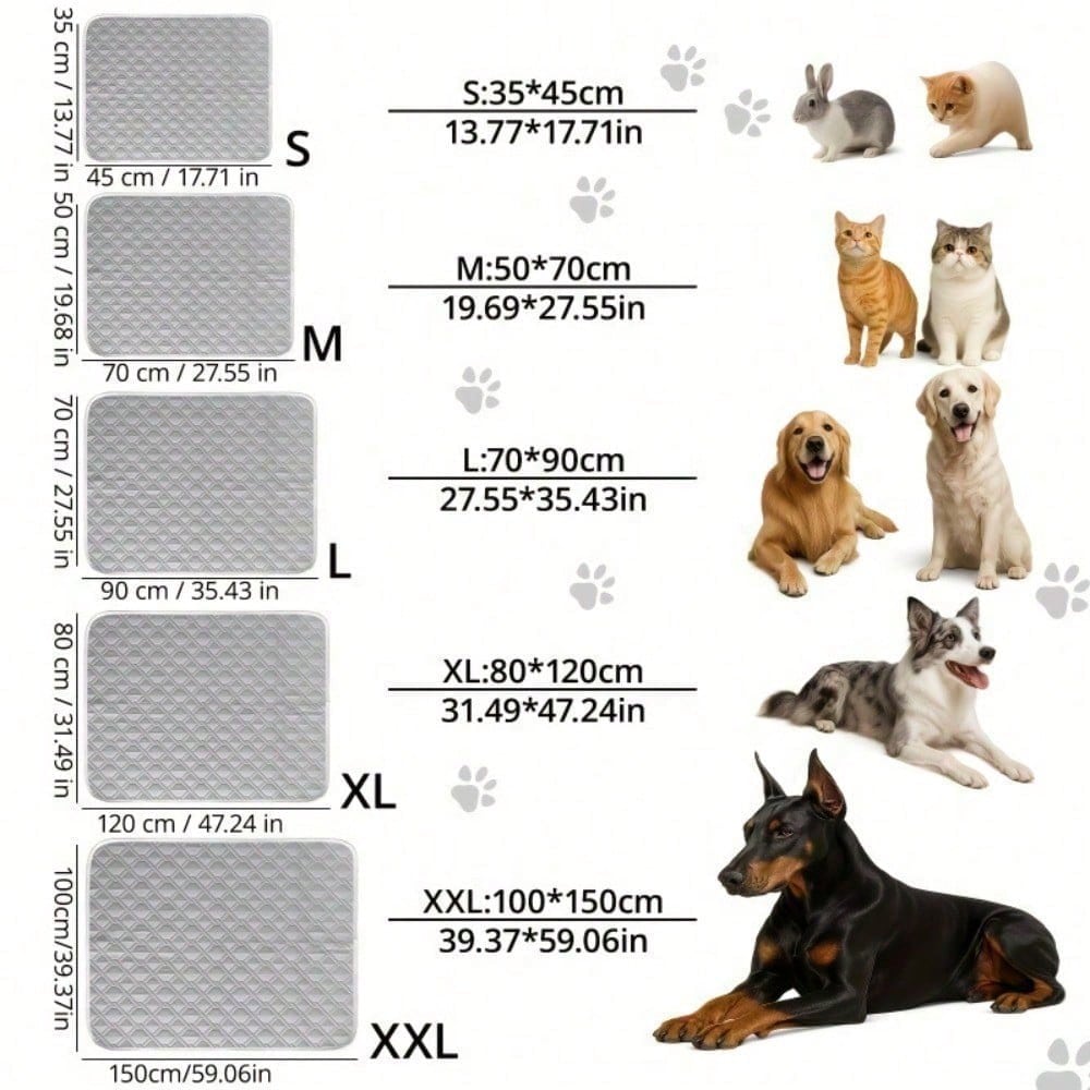 1PC Household Pet Pad Polyester Absorbent Moisture-Proof All-Season Dog Pee Pad , Extra Large Pet Cooling Pad Suitable For Cats And Dogs