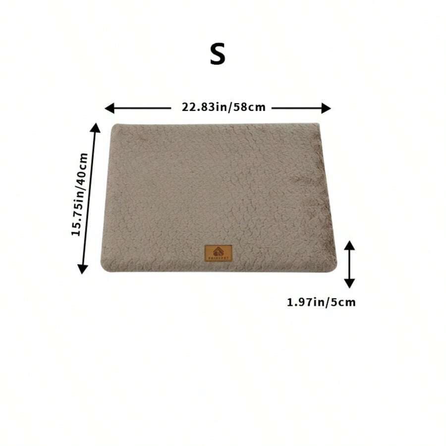 Grey washable dog bed mat with plush embossed fabric surface, egg-shaped polyurethane foam filling, and non-slip moisture-proof Oxford cloth bottom for dogs and cats.
