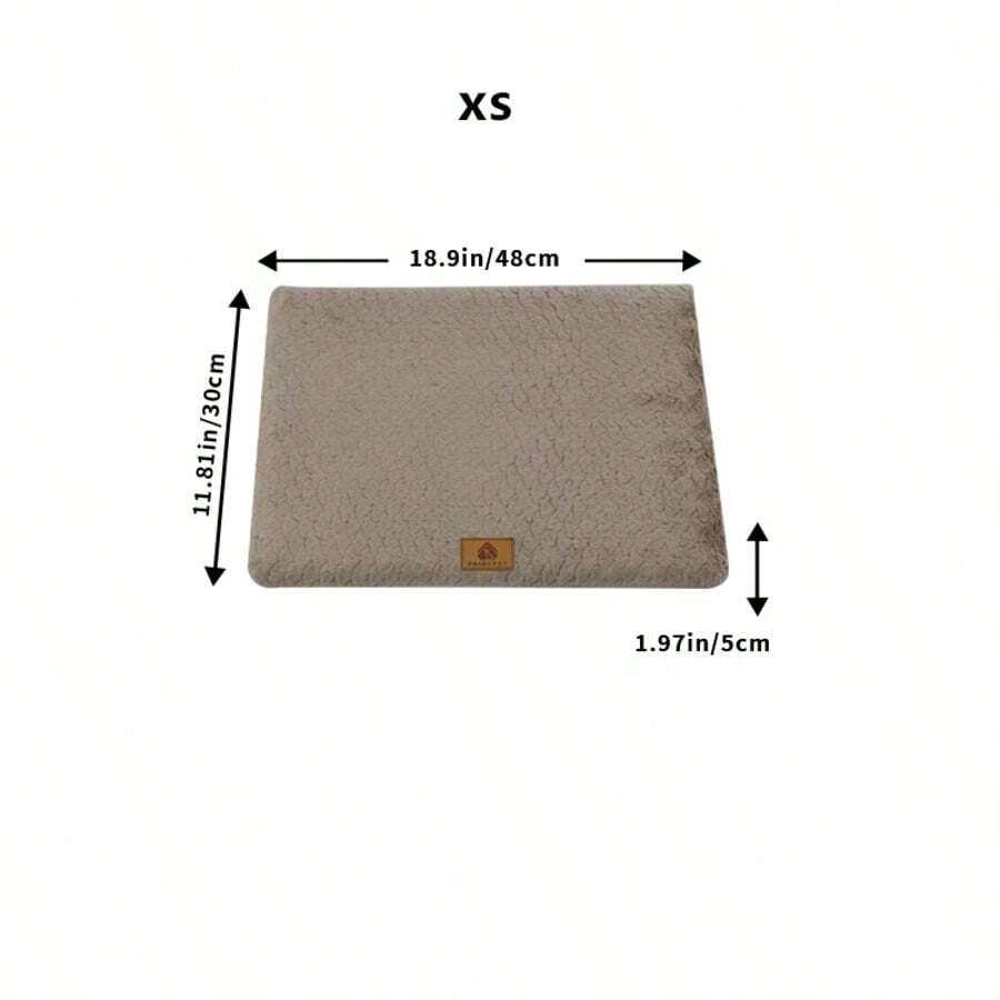 Grey washable dog bed mat with plush embossed fabric surface, egg-shaped polyurethane foam filling, and non-slip moisture-proof Oxford cloth bottom for dogs and cats.