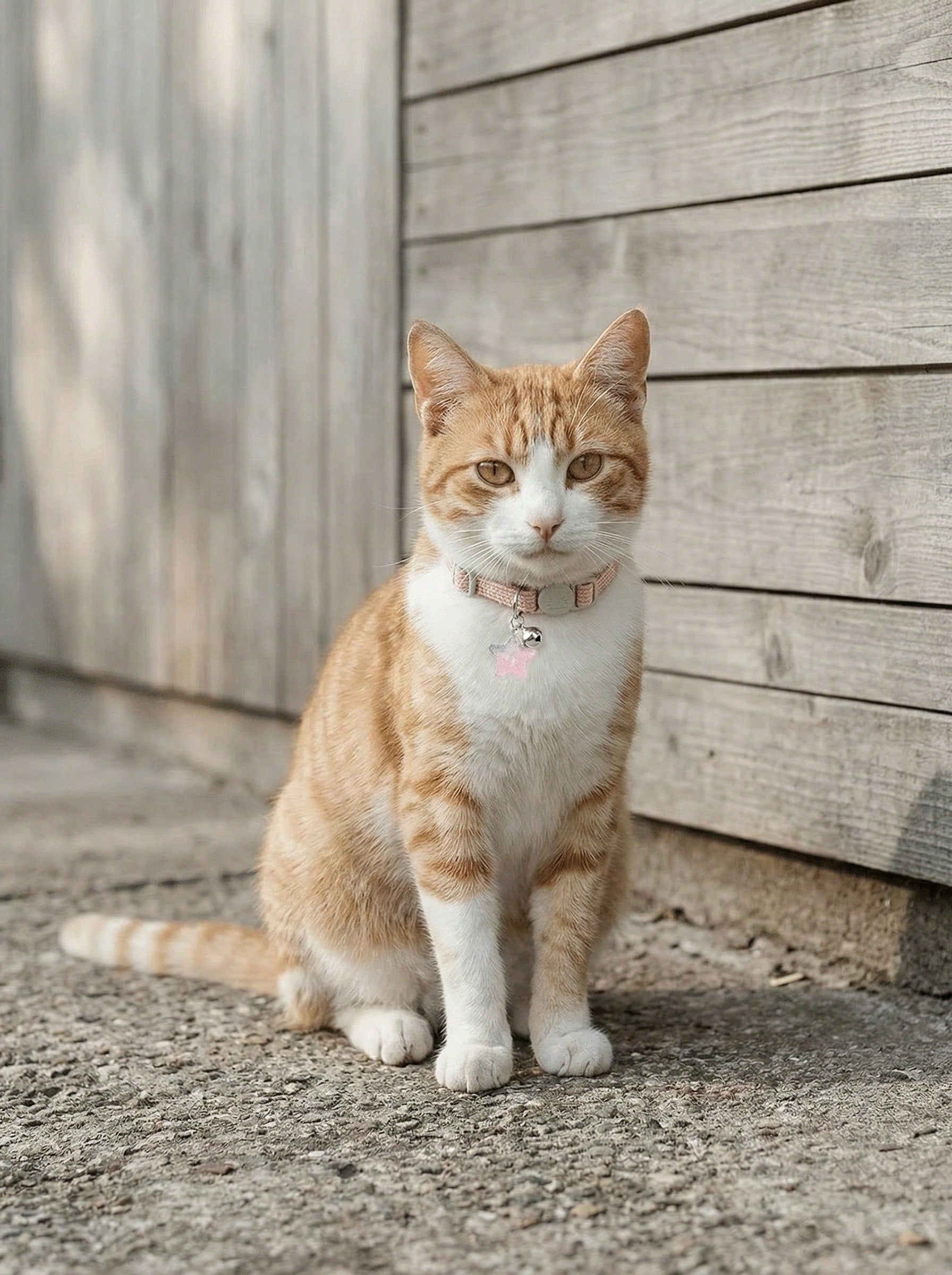 Multicolor adjustable polyester cat collar with detachable safety buckle and star pendant for small, medium, and large cats