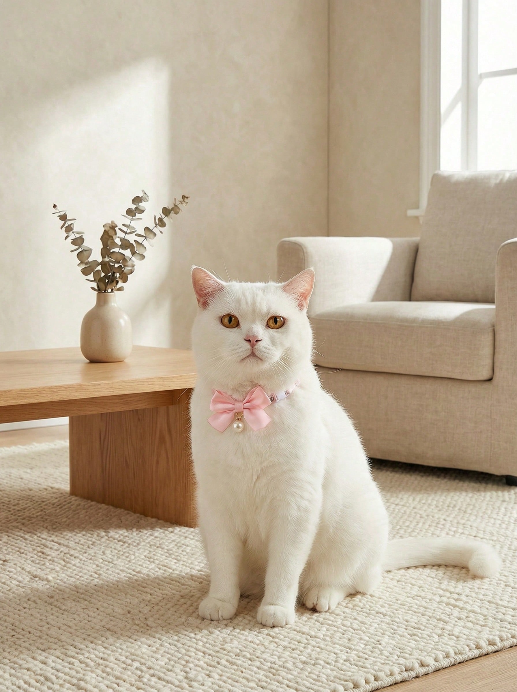 Pink floral breakaway cat collar with bow, pearls, and lace-style details for an adjustable kitten or girl cat collar.