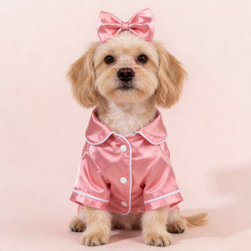 1 Set Satin Sleepwear & Loungewear, Peter Pan Collar Pet Dress, Lace Peter Pan Collar Warm Thickened Woolen Pet Dress For Dogs & Cats