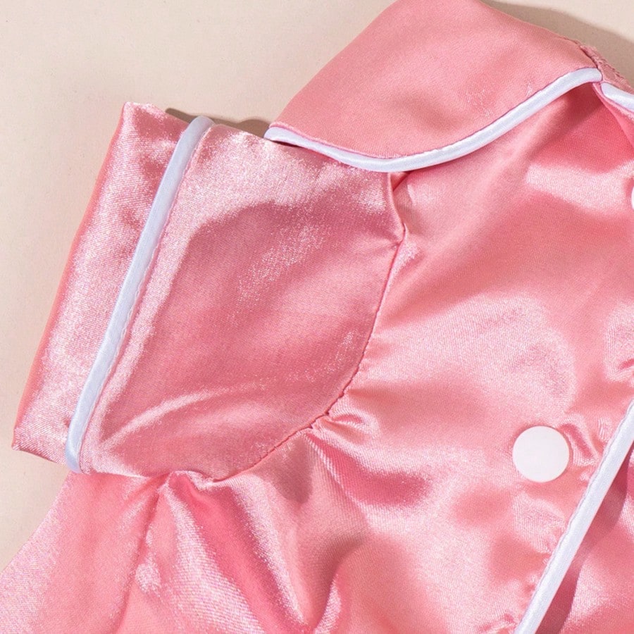 1 Set Satin Sleepwear & Loungewear, Peter Pan Collar Pet Dress, Lace Peter Pan Collar Warm Thickened Woolen Pet Dress For Dogs & Cats