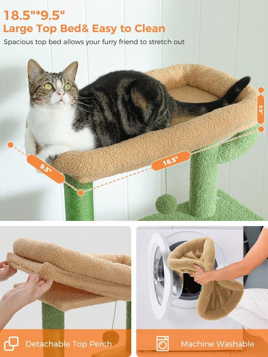 56.3 inch grey multi-level cat tree with large top perch, two condos, plush hammock, and sisal scratching posts.