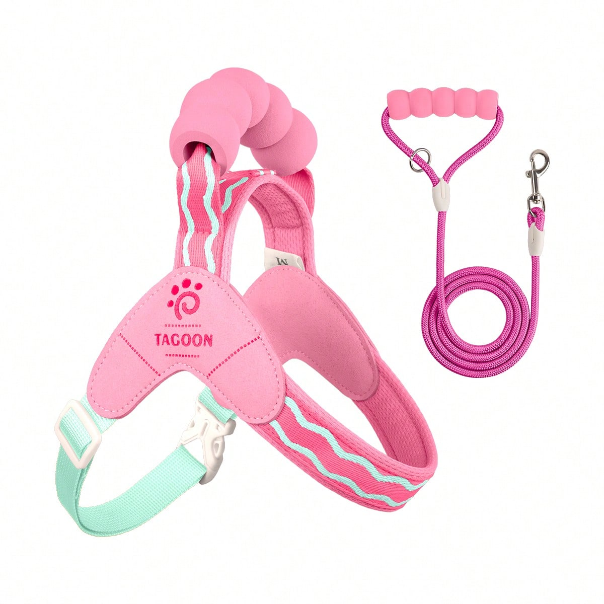 Multicolor polyester dog travel saddle harness with soft handle and leash, breathable adjustable design for outdoor walks and travel
