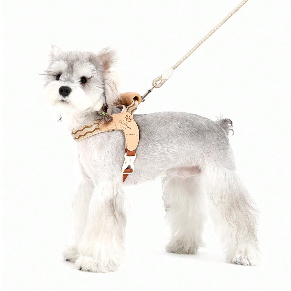 Multicolor polyester dog travel saddle harness with soft handle and leash, breathable adjustable design for outdoor walks and travel