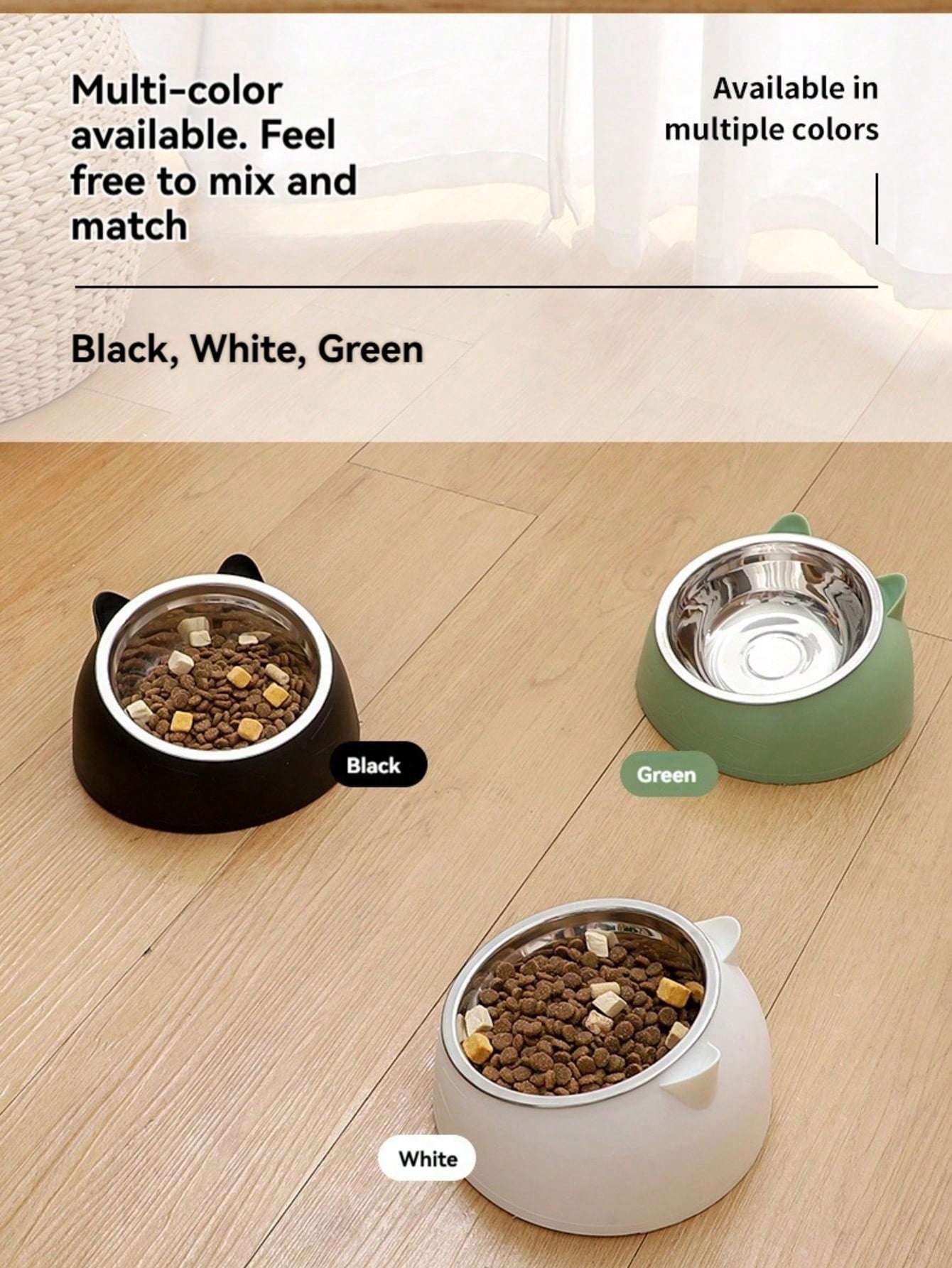 15° Detachable & Washable Cute Cat Design Stainless Steel Pet Cat Bowl With Tilted Neck Protection. Anti-Vomiting 15 Degree Inclined Cat Basin, Stable Base, Not Easy To Overturn, Pet Drinking Or Feeding Station, Cat Supplies, Cat Food Bowl, Cat Bowl Set