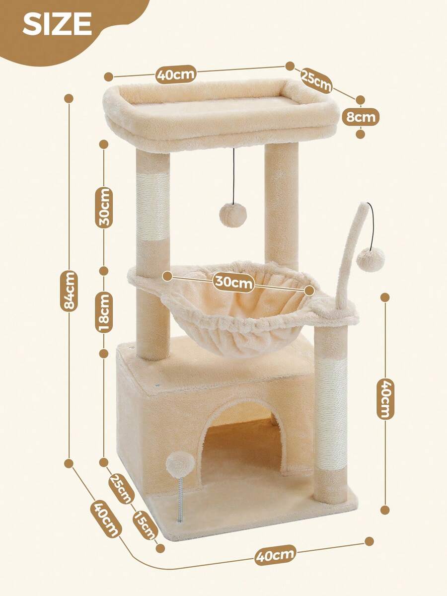 Green 33-inch cactus cat tree featuring a plush top perch, deep hammock, sisal scratching post, and large cat condo for indoor cats.