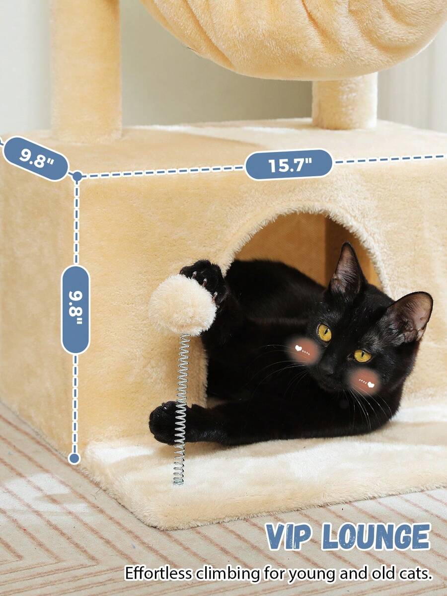 Green 33-inch cactus cat tree featuring a plush top perch, deep hammock, sisal scratching post, and large cat condo for indoor cats.
