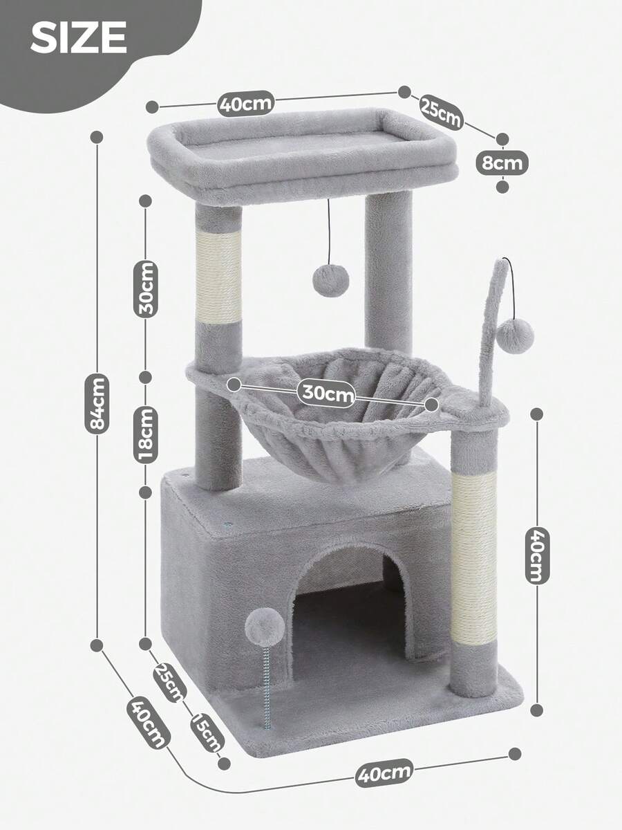Green 33-inch cactus cat tree featuring a plush top perch, deep hammock, sisal scratching post, and large cat condo for indoor cats.