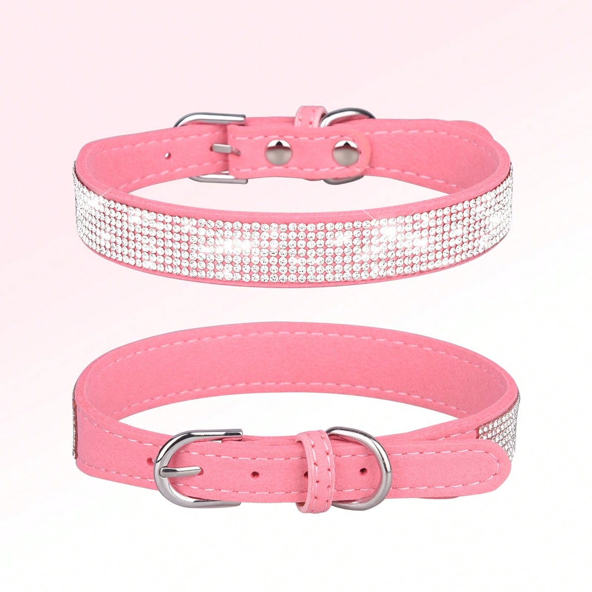 Multicolor sparkling crystal adjustable dog and cat collar made from polyurethane PU for pets with 16-46cm neck size