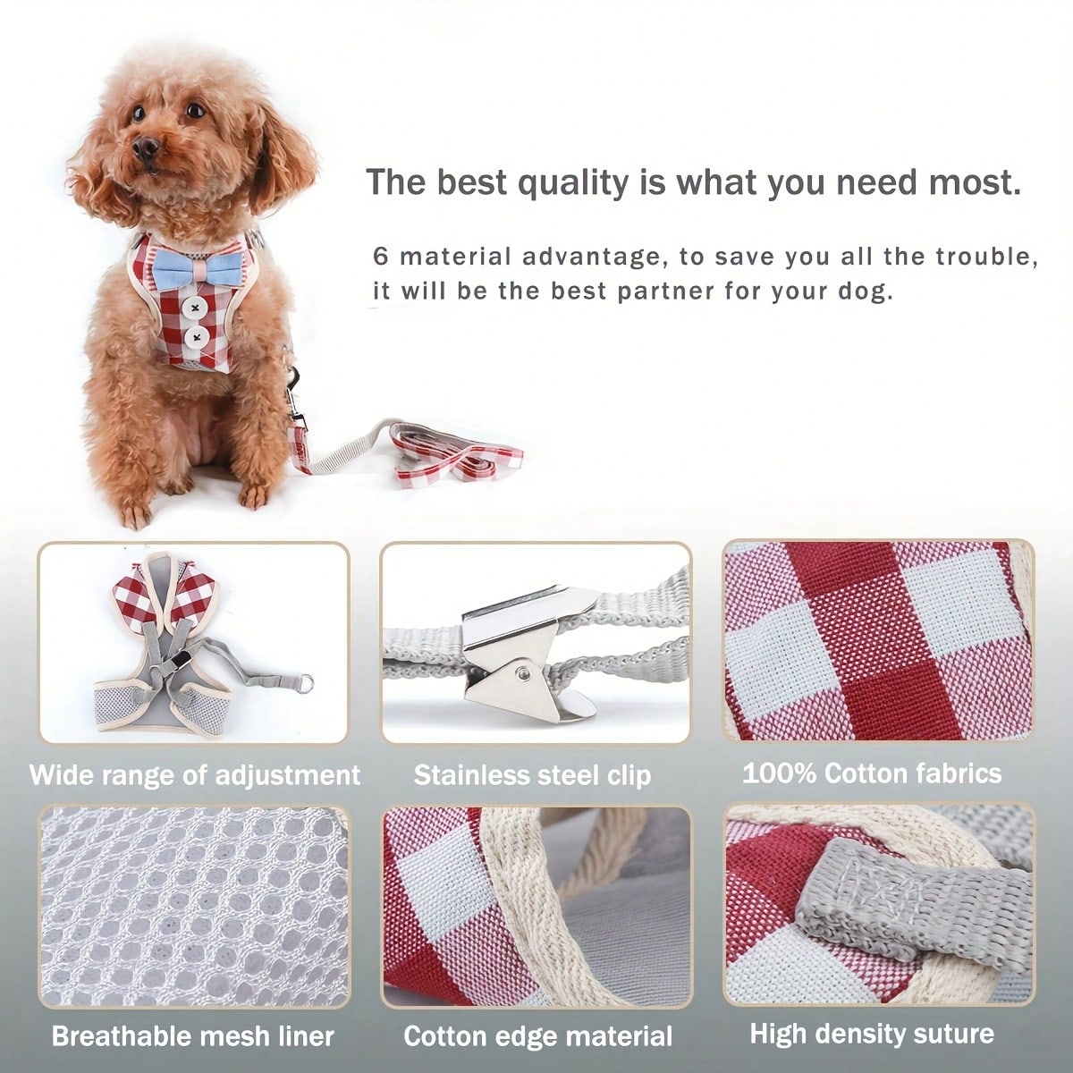LocalPet Dog And Cat Harness Vest, Comfortable Mesh Dog Harness And Leash Set - Breathable, Reflective, Adjustable Size Pet Vest - Perfect For Puppies And Kittens